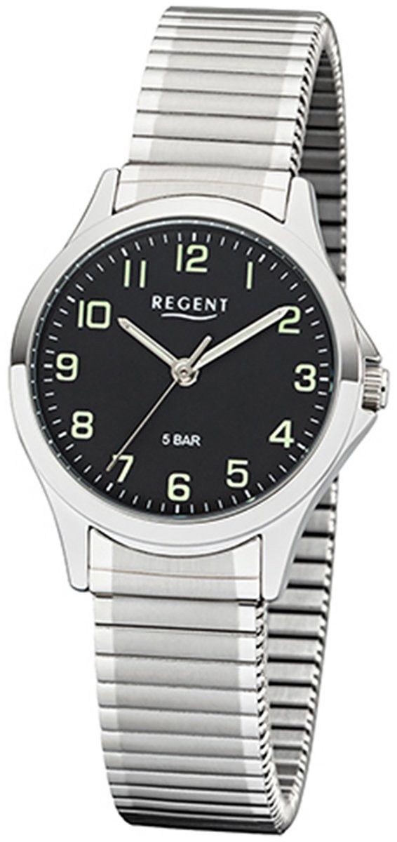 Regent Quarzuhr Regent Damen Uhr 2242415 Metall Quarz, Damen Armbanduhr rund, klein (ca. 29mm), Metallarmband