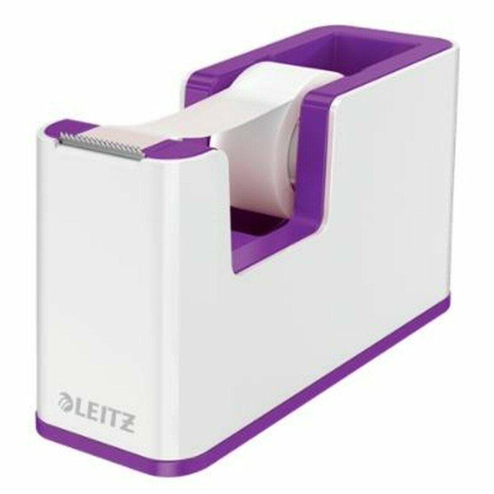 LEITZ Papierscheren Klebebandabroller Wow Dual Weiß Violett (5,1 x 7,6 x 12, 6 cm)