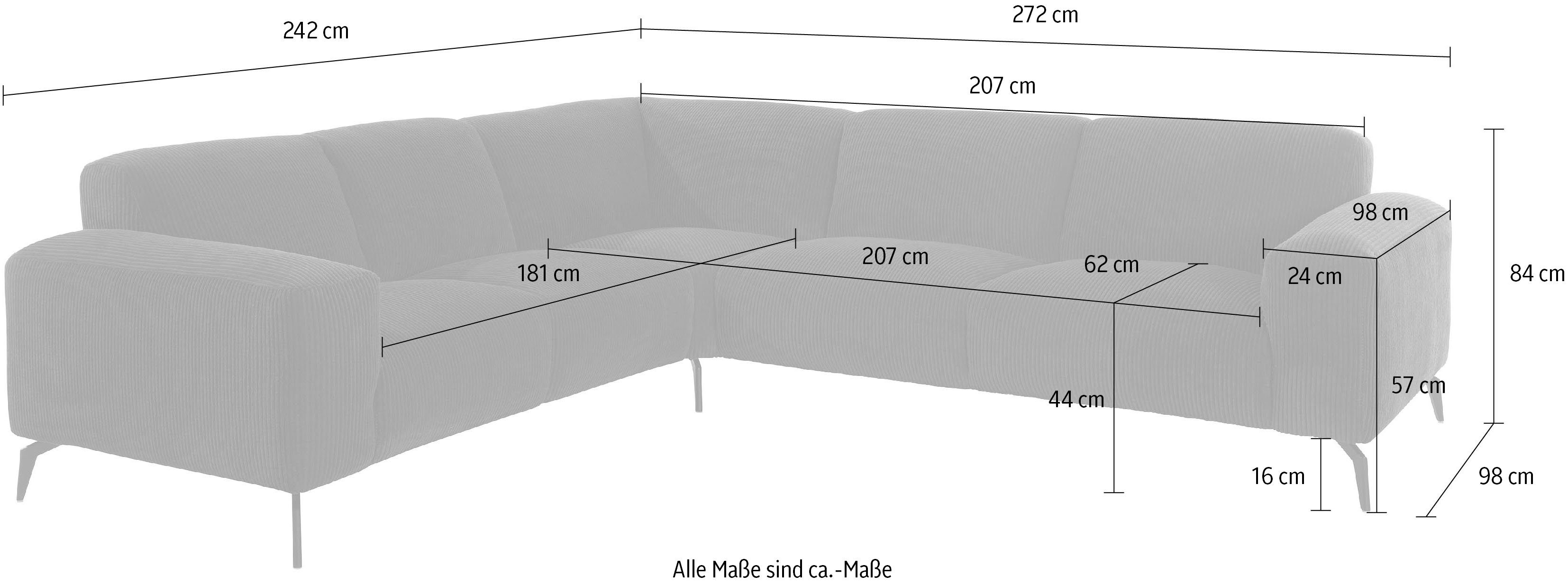 Bezug Ecksofa mit Wellenunterfederung andas Cord und Drobak,