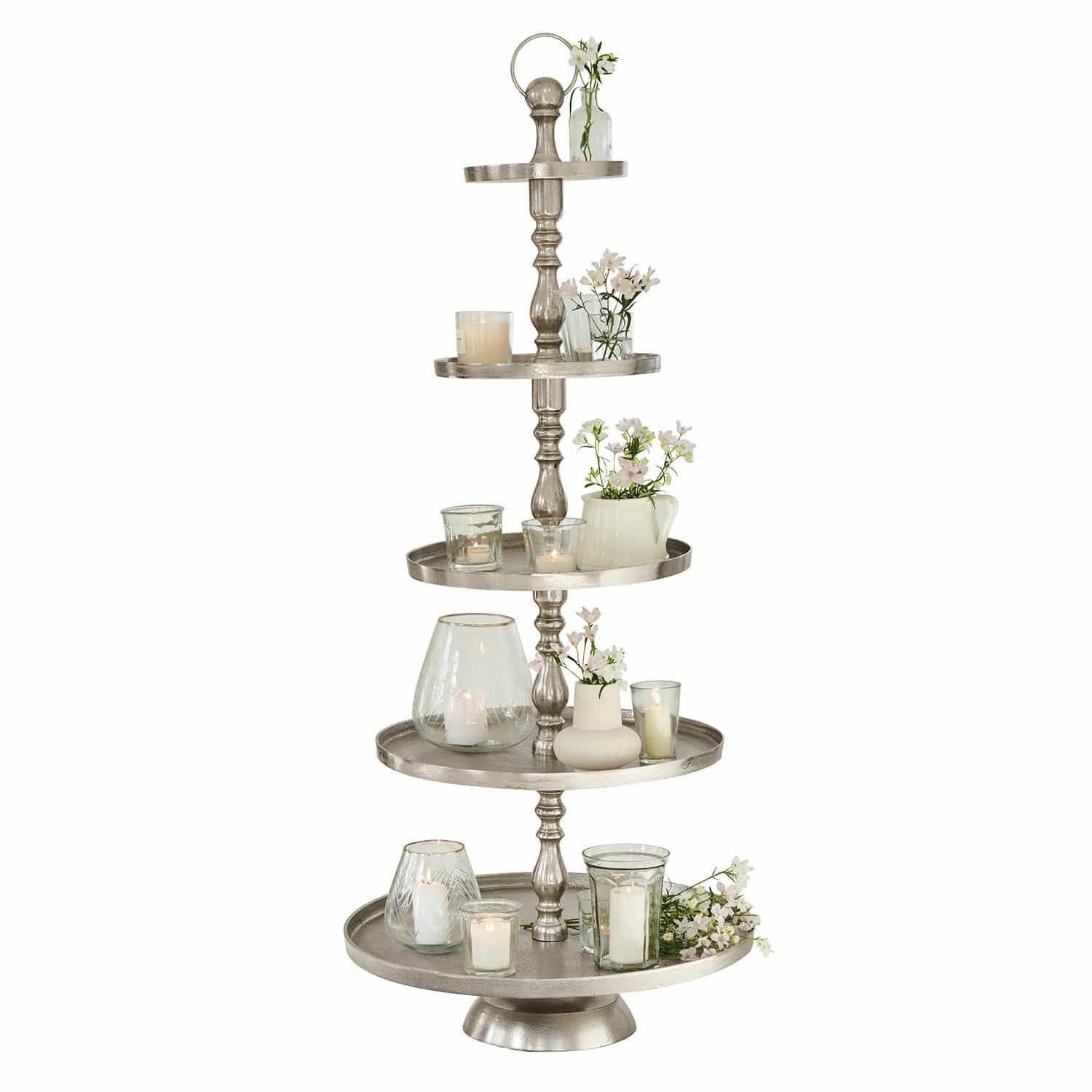 Mirabeau Etagere Etagere Magonie antiksilber, Aluminiumguss