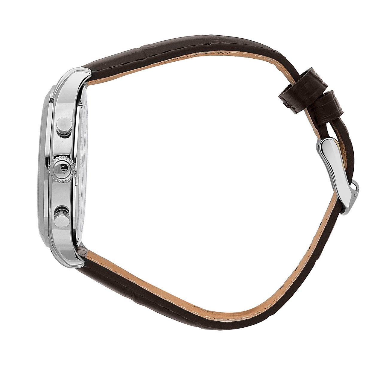 MASERATI Chronograph Maserati Herren Uhr Chronograph, (Chronograph), Herrenuhr rund, groß (ca. 42mm) Lederarmband, Made-In Italy