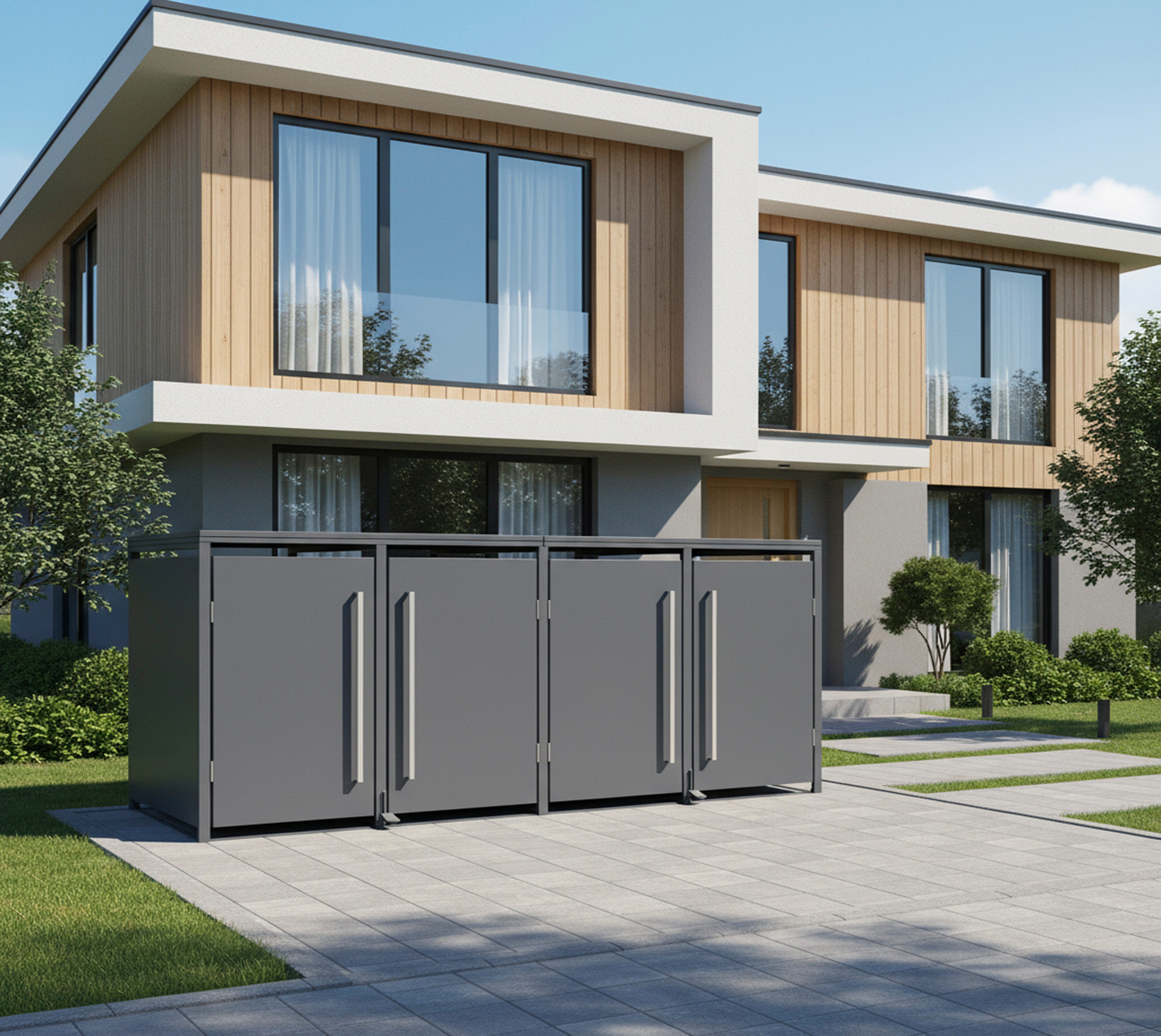 WESTMANN Mülltonnenbox Pedura 4, BxTxH: 265x80x116 cm, für 4x240 L Mülltonnen