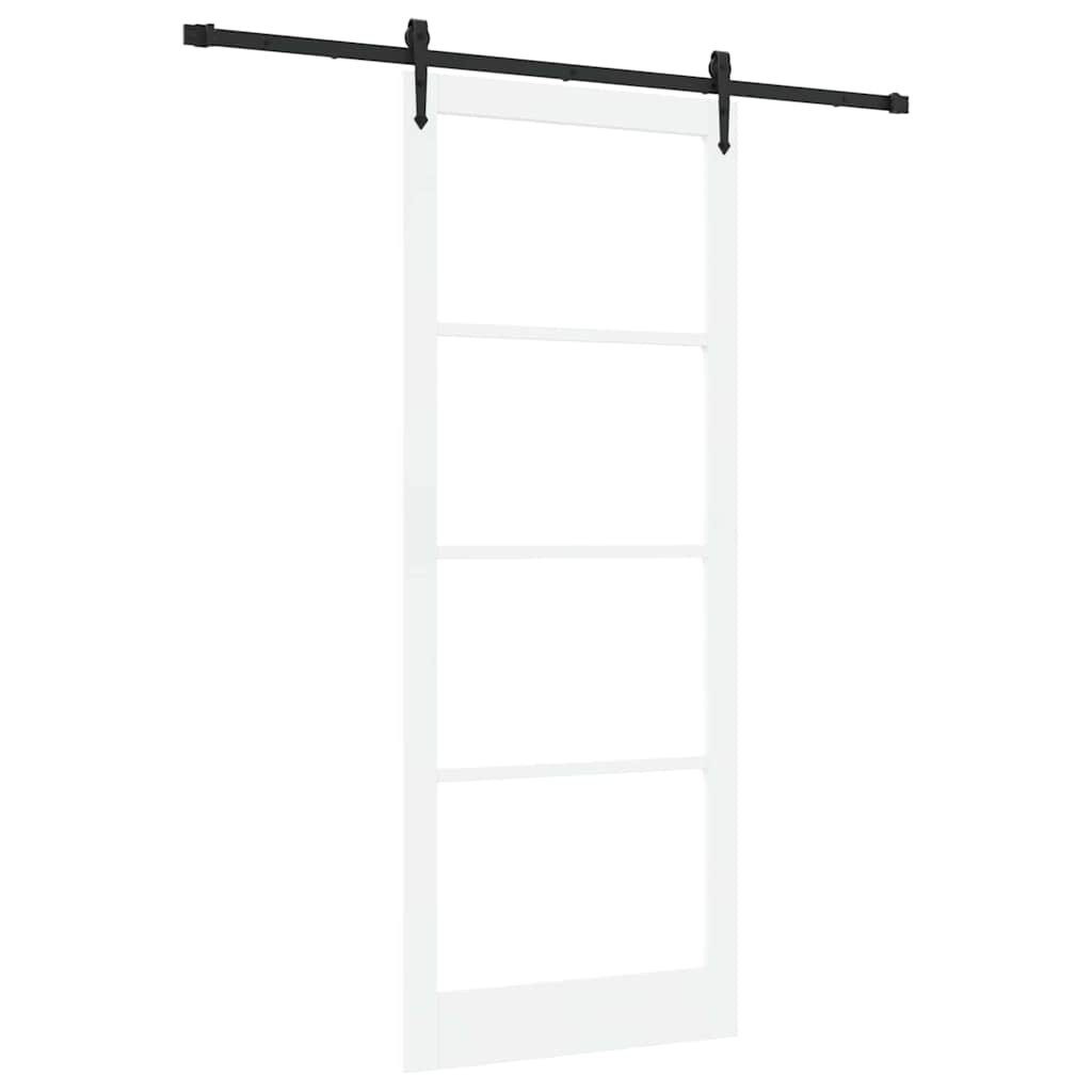 vidaXL Haustür Schiebetür Weiß und Schwarz 93 x 232 cm (1-St)