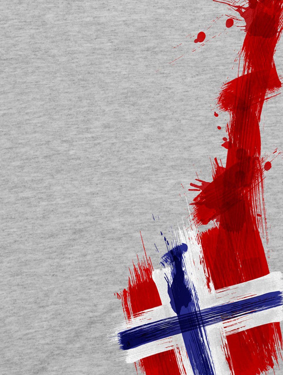 EM Print-Shirt Norwegen meliert Sport Norway T-Shirt Flagge Fußball WM style3 Herren grau Fahne