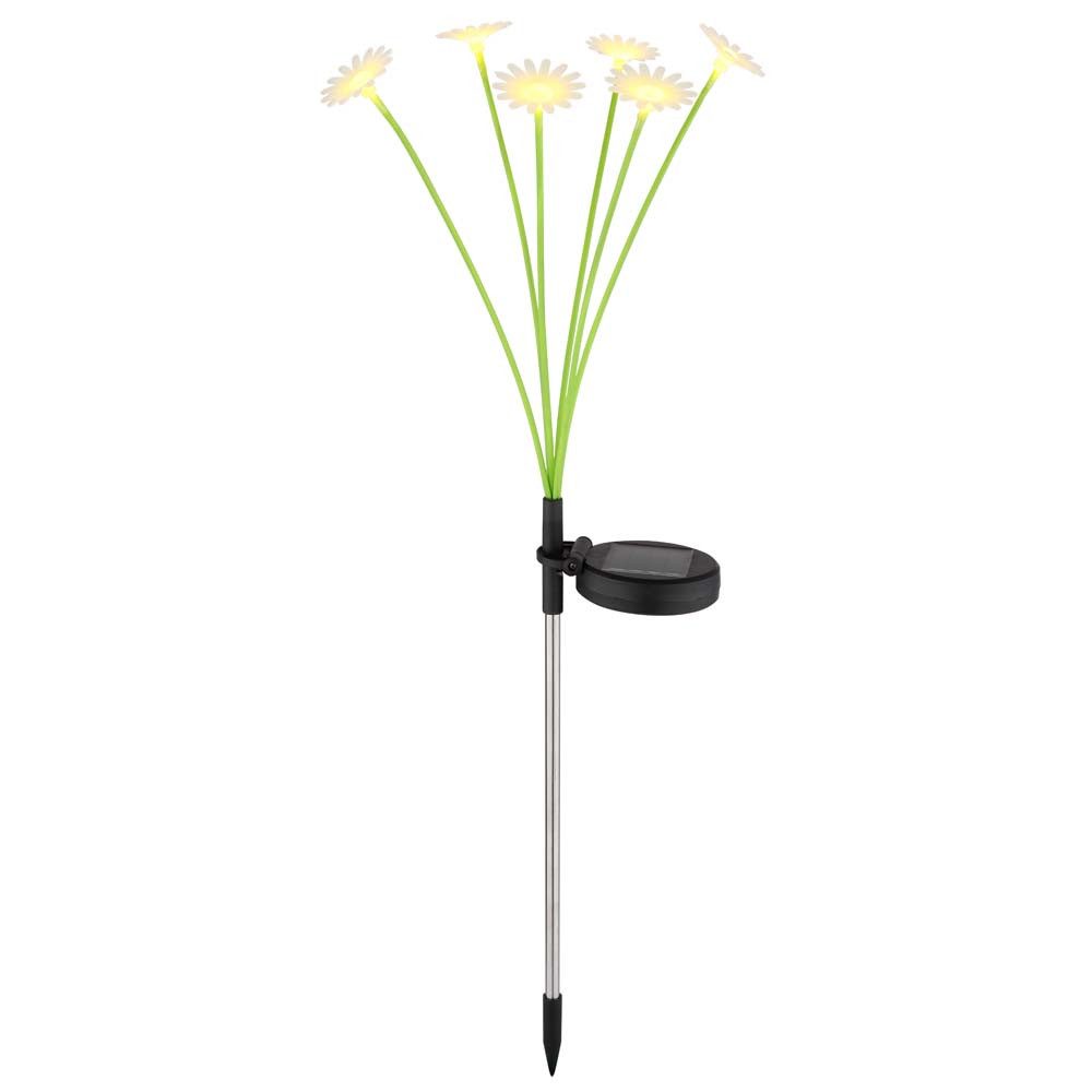 GLOBO LIGHTING LED Solarleuchte, LED-Leuchtmittel fest verbaut, Warmweiß, Solarleuchte Edelstahl Gartenlampe grün Schalter H 70 cm