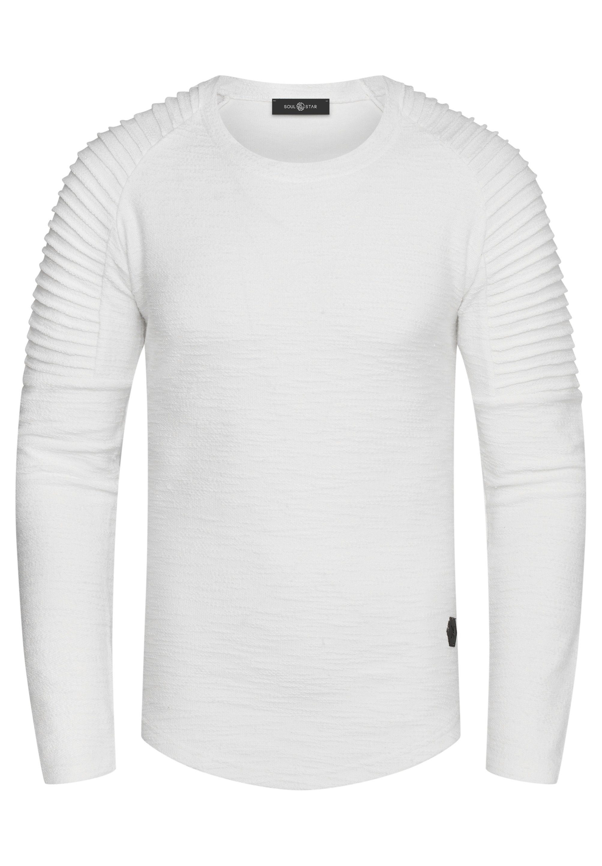 SOULSTAR Biker-Steppung Sweatshirt S2KAUAI mit Weiß