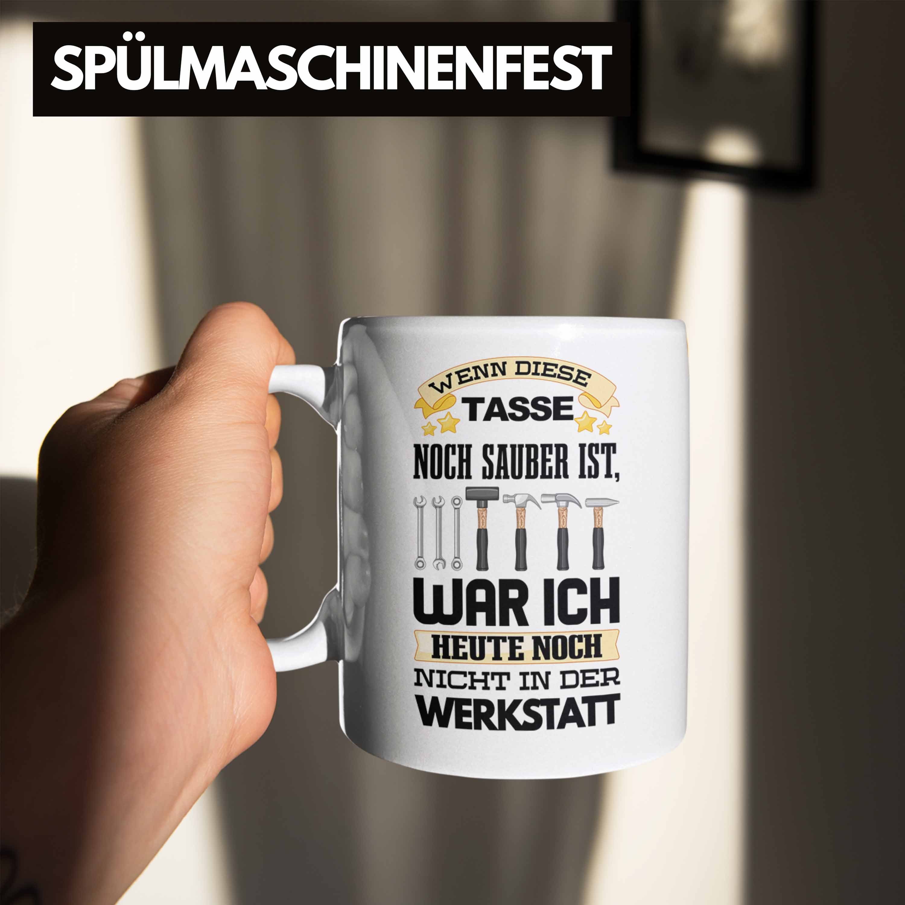 Tasse - Geschenkidee Werkstatt Trendation Trendation Mechaniker KFZ Weiss Tasse Mechatroniker