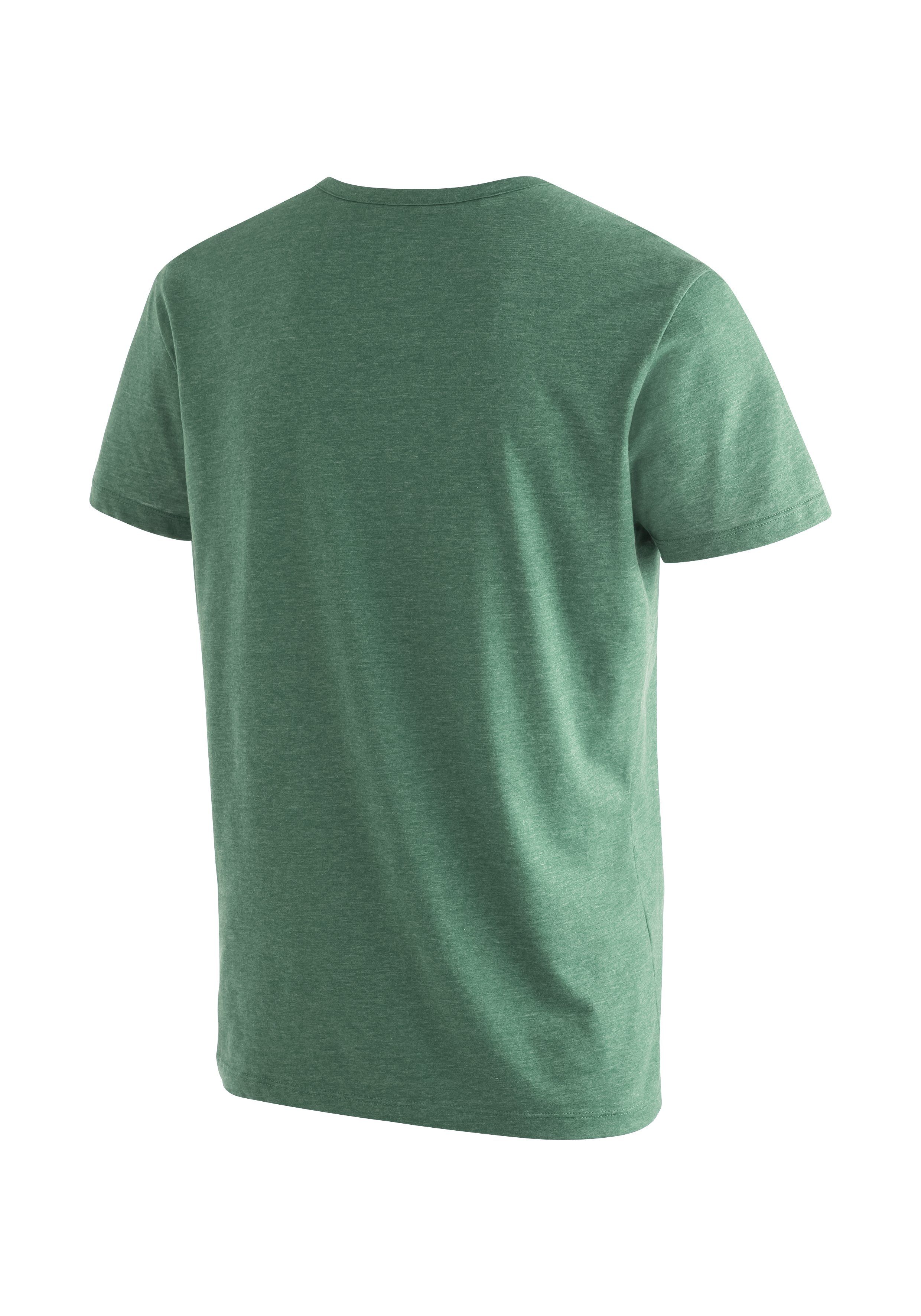 Melange-Optik in M Maier Funktionsshirt Coffee Break ansprechender Sports T-Shirt hellgrün Vielseitiges