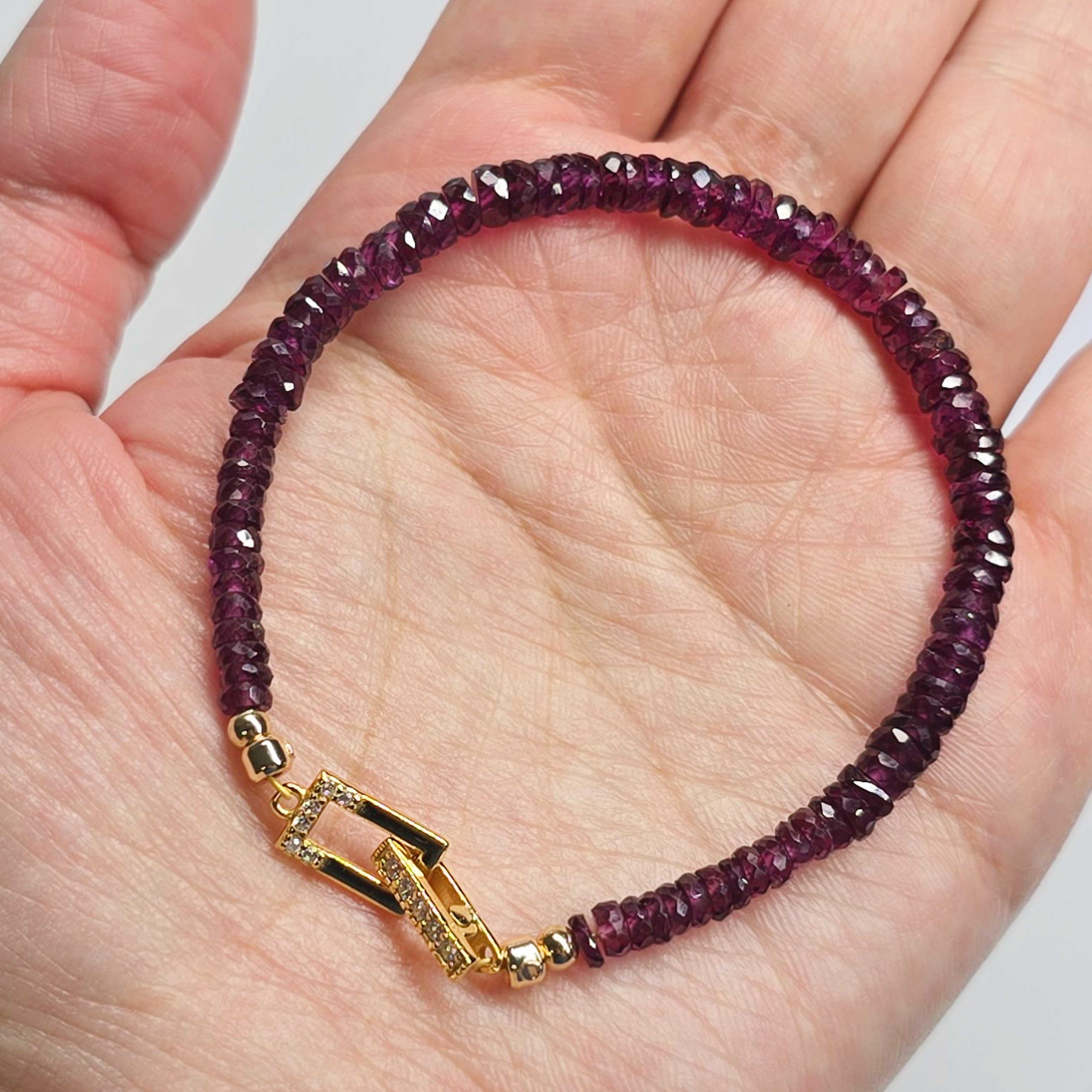 Armband Rhodolith Granat Armband Damen 925 Silber Vergoldet Schmuck