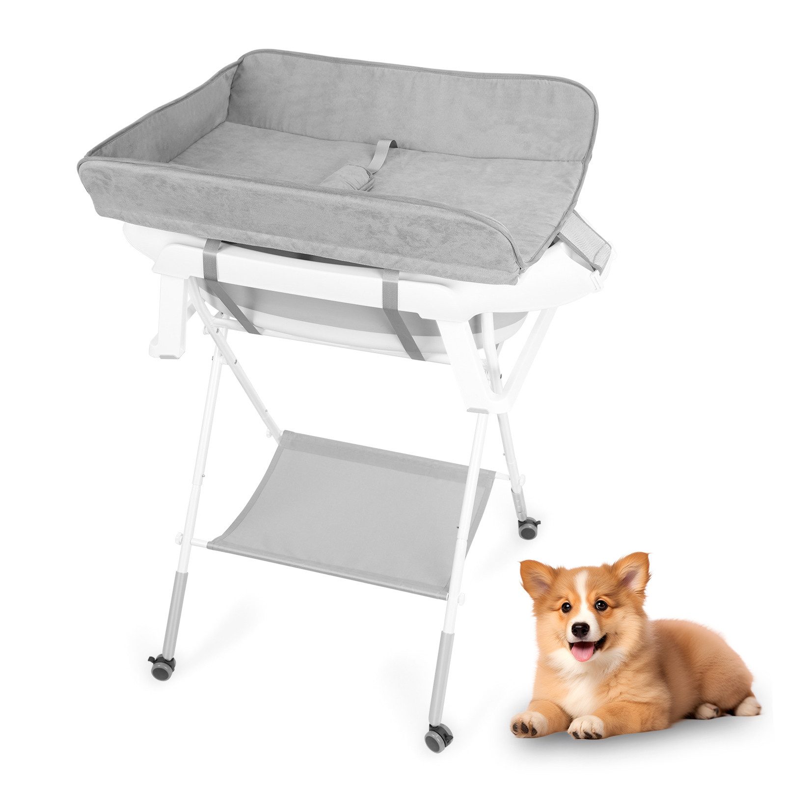 Rutaqian Badewanne 2 in 1 Для собакbadewanne, Erhöhte Haustierbadewanne, Tragbar Badewanne für kleine bis mittelgroße Для собак und Katzen max.