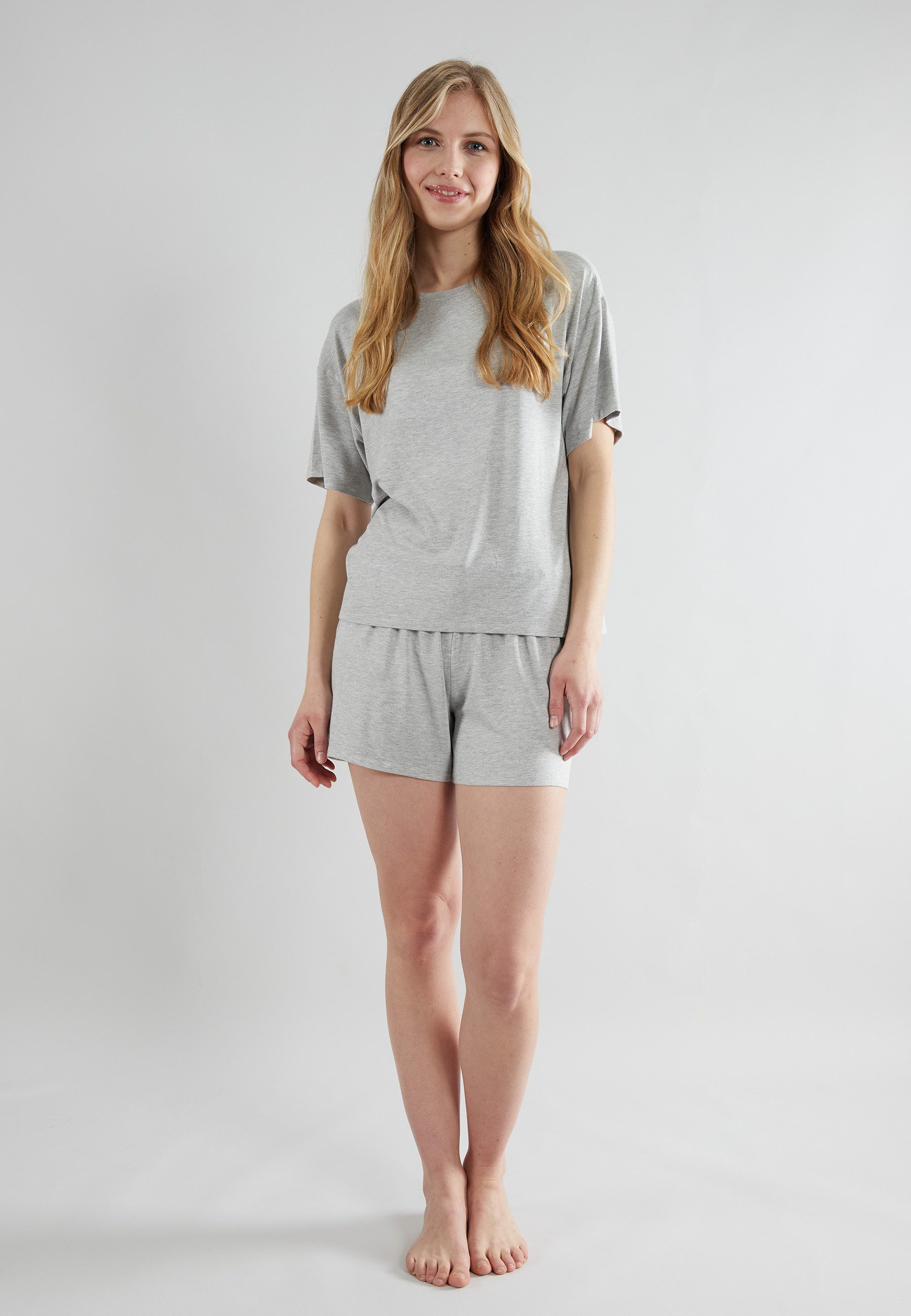 TOM TAILOR Schlafhose TOM TAILOR Damen Short-Pants grau melange (1-tlg)
