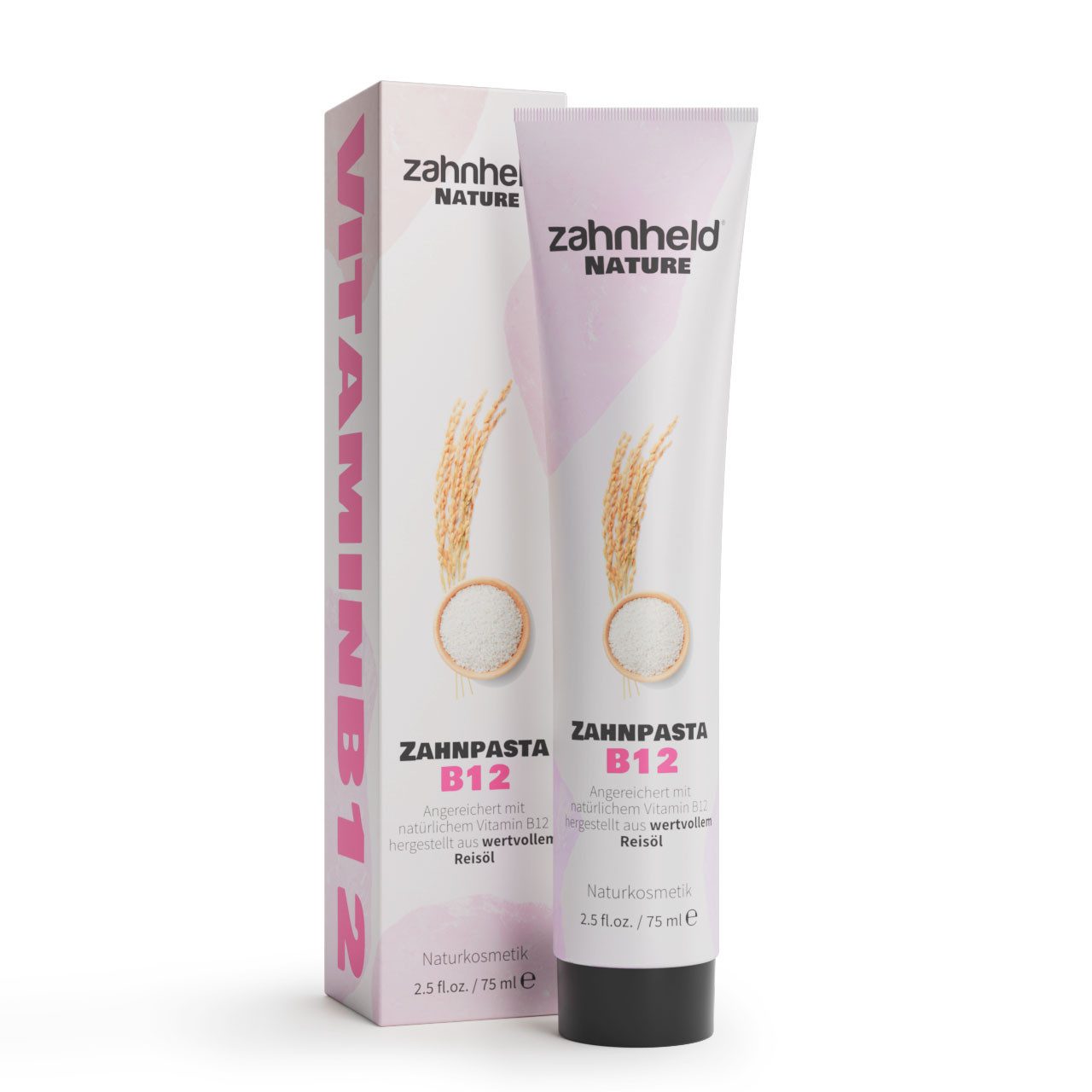 Zahnheld Zahnpasta Nature B12, frischer Minzgeschmack, fluoridfreie Naturkosmetik, sanfte Pflege der Mundschleimhaut mit Vitaminpower für die Mundpflege