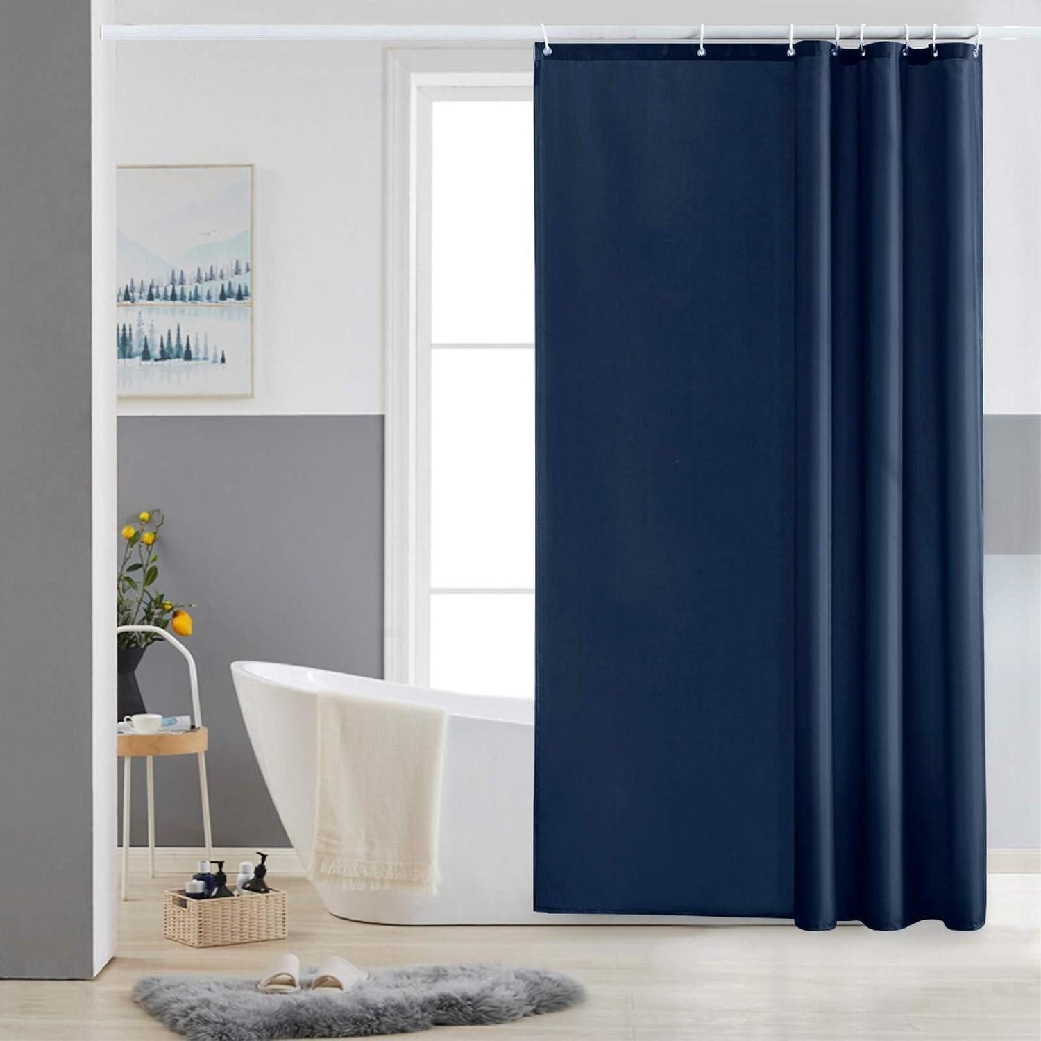 LuxusKollektion Duschvorhang Duschvorhang dunkelblau 120x180 Textil Polyester wasserabweisend Breite 120 cm