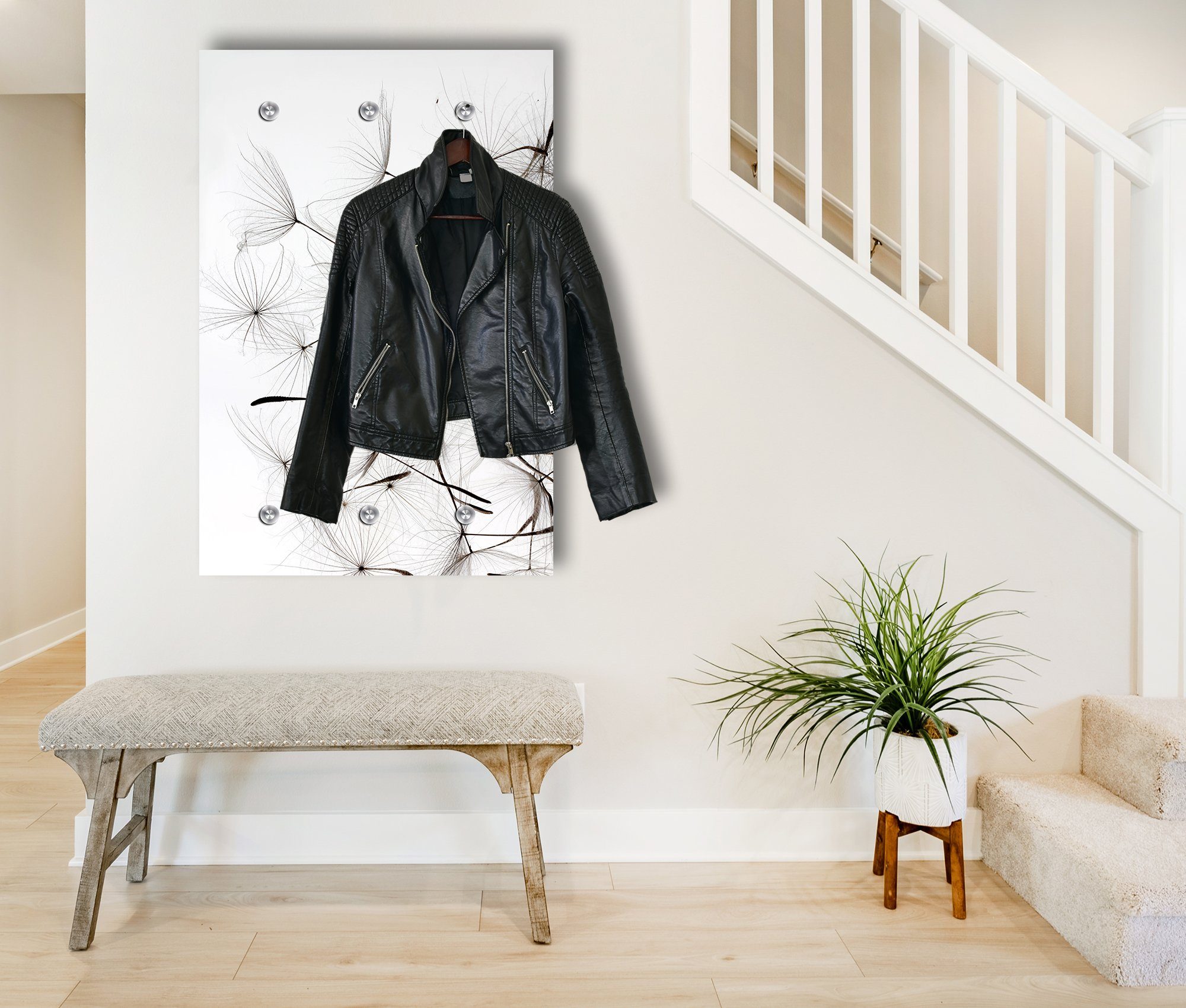 queence Wandgarderobe Pusteblumen - Schwarz/Weiß - günstig online kaufen