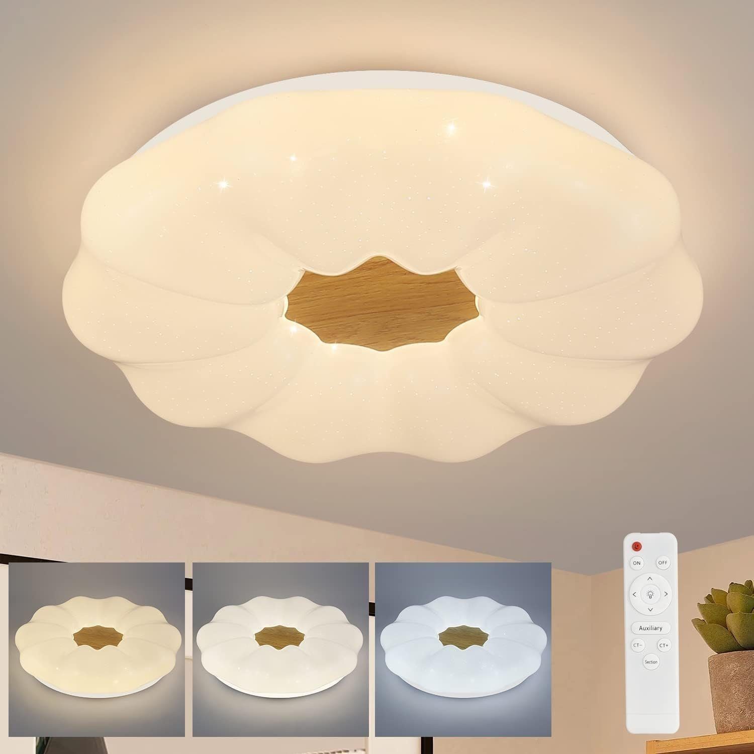 Nettlife LED Deckenleuchte Sternenhimmel Weiß 40CM günstig online kaufen