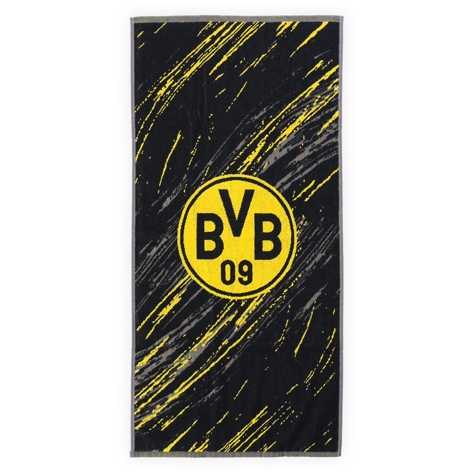 BVB Duschtuch BVB Duschtuch Tricolor 70 x 140cm, Baumwolle (Packung, 1-St), Mit BVB-Emblem