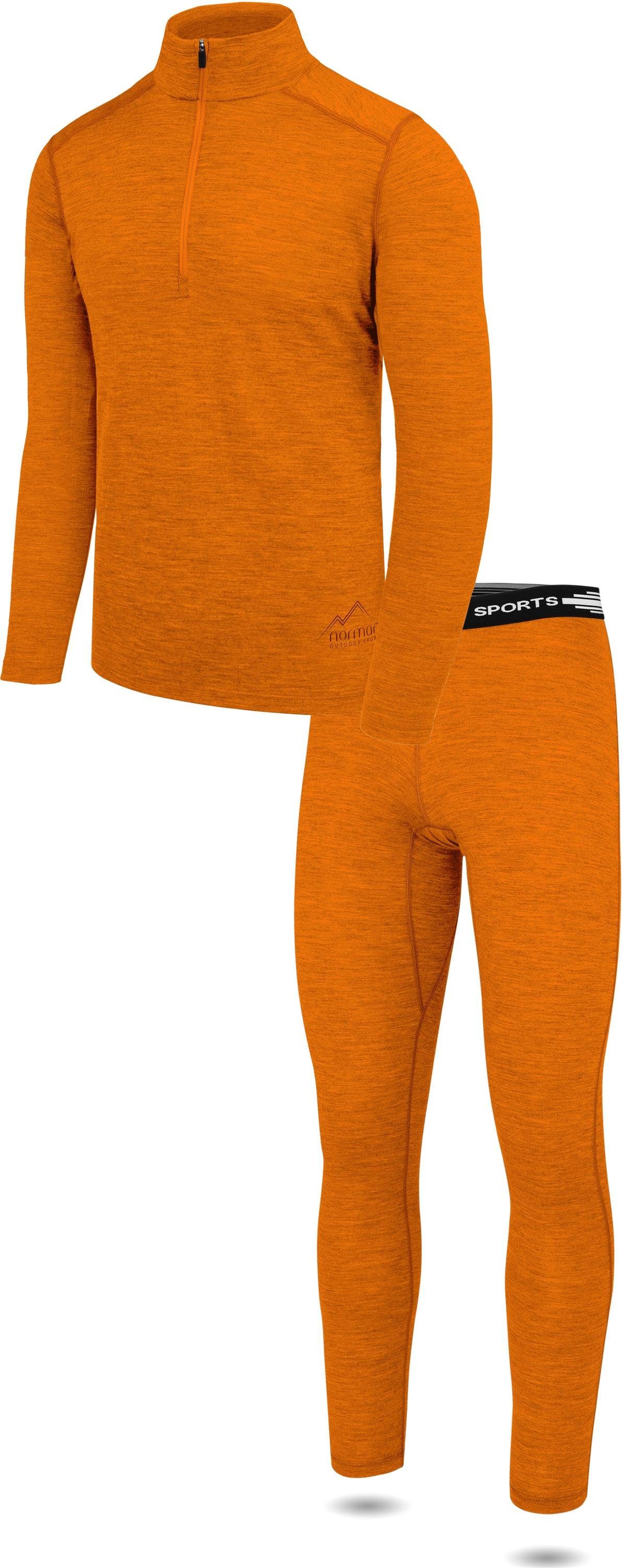 normani Thermounterhemd Herren Merino Langarmshirt und Hose 100 % Merinowolle - Skiunterwäsche Funktionsunterwäsche