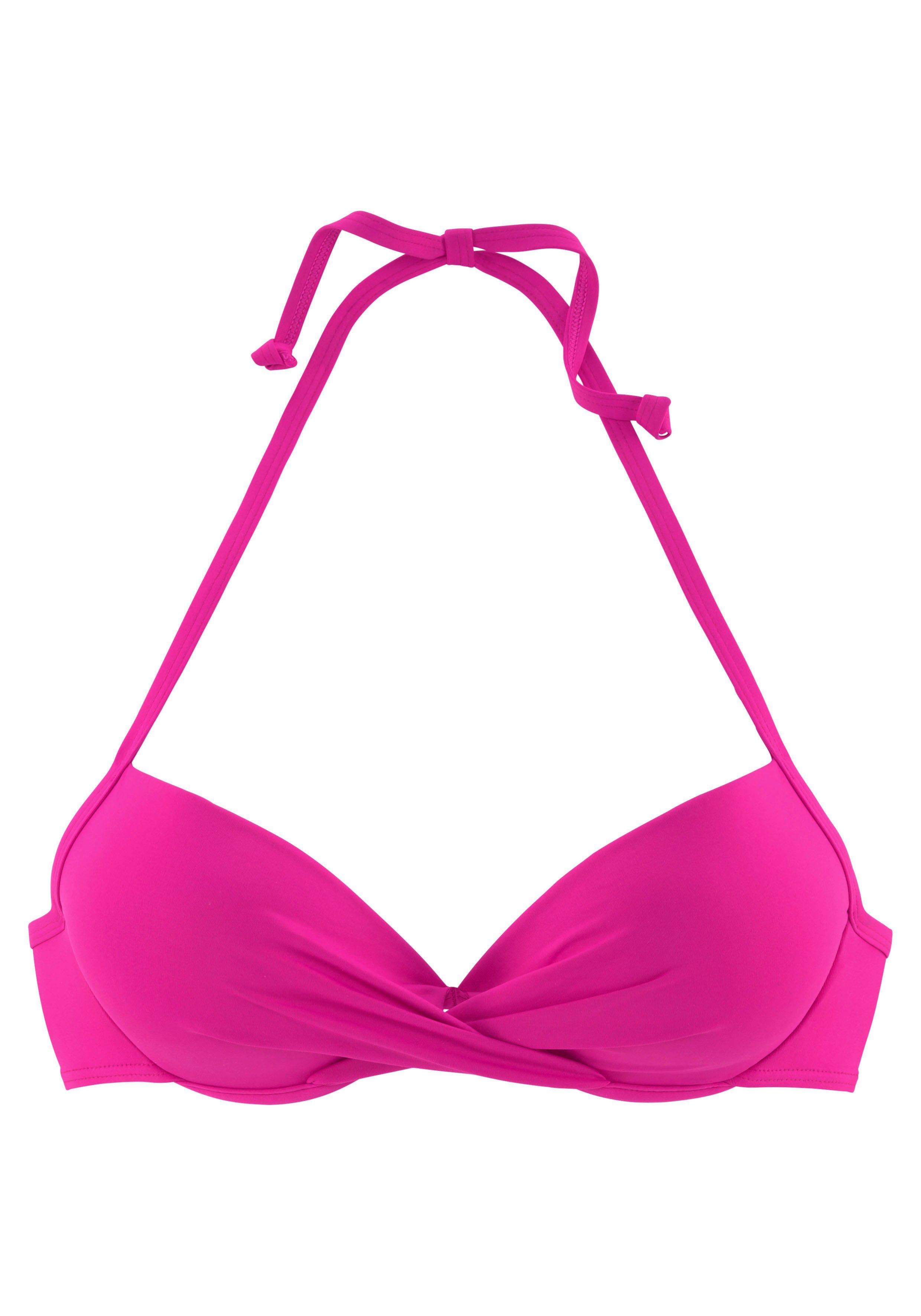 s.Oliver Push-Up-Bikini-Top Spain, pink Wickeloptik in