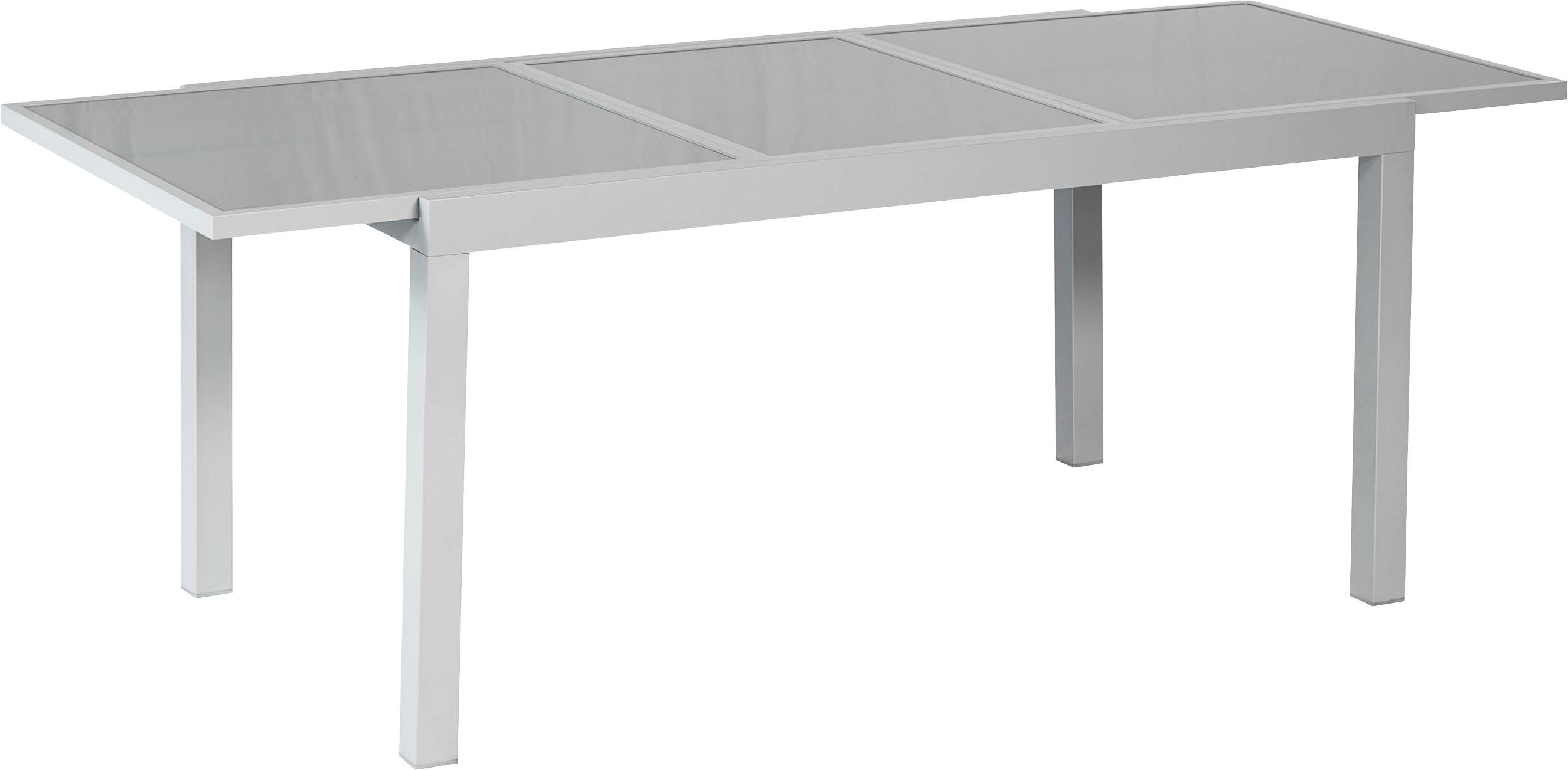 MERXX Garten-Essgruppe Amalfi, (Set, 7-tlg), inkl. 6 Stapelsessel, 1 Ausziehtisch
