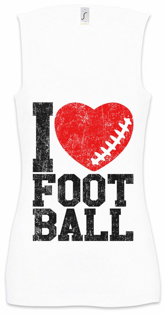 Urban Backwoods Tanktop I Love Football II Ärmelloses Damen T-Shirt American US USA Hearts Love Addicted Addiction Ball