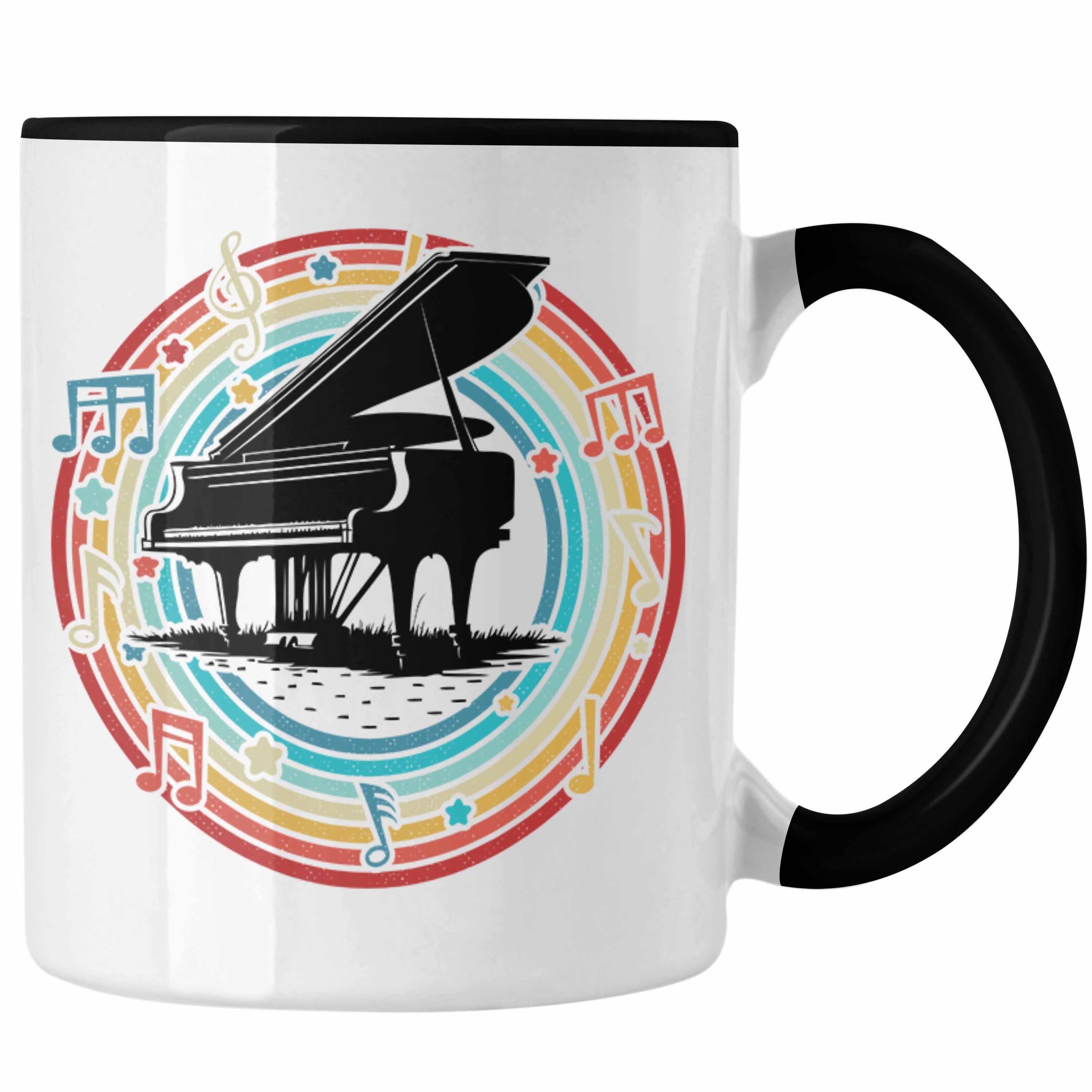 Trendation Tasse Piano-Spieler Klavier Geschenk Schwarz Geschenkidee Tasse Kaffee-Becher Flügel