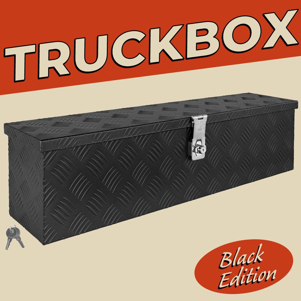 Trucky Anhänger-Deichselbox Deichselbox Werkzeugkasten Truckbox Alu Box Transportbox D035 Schwarz
