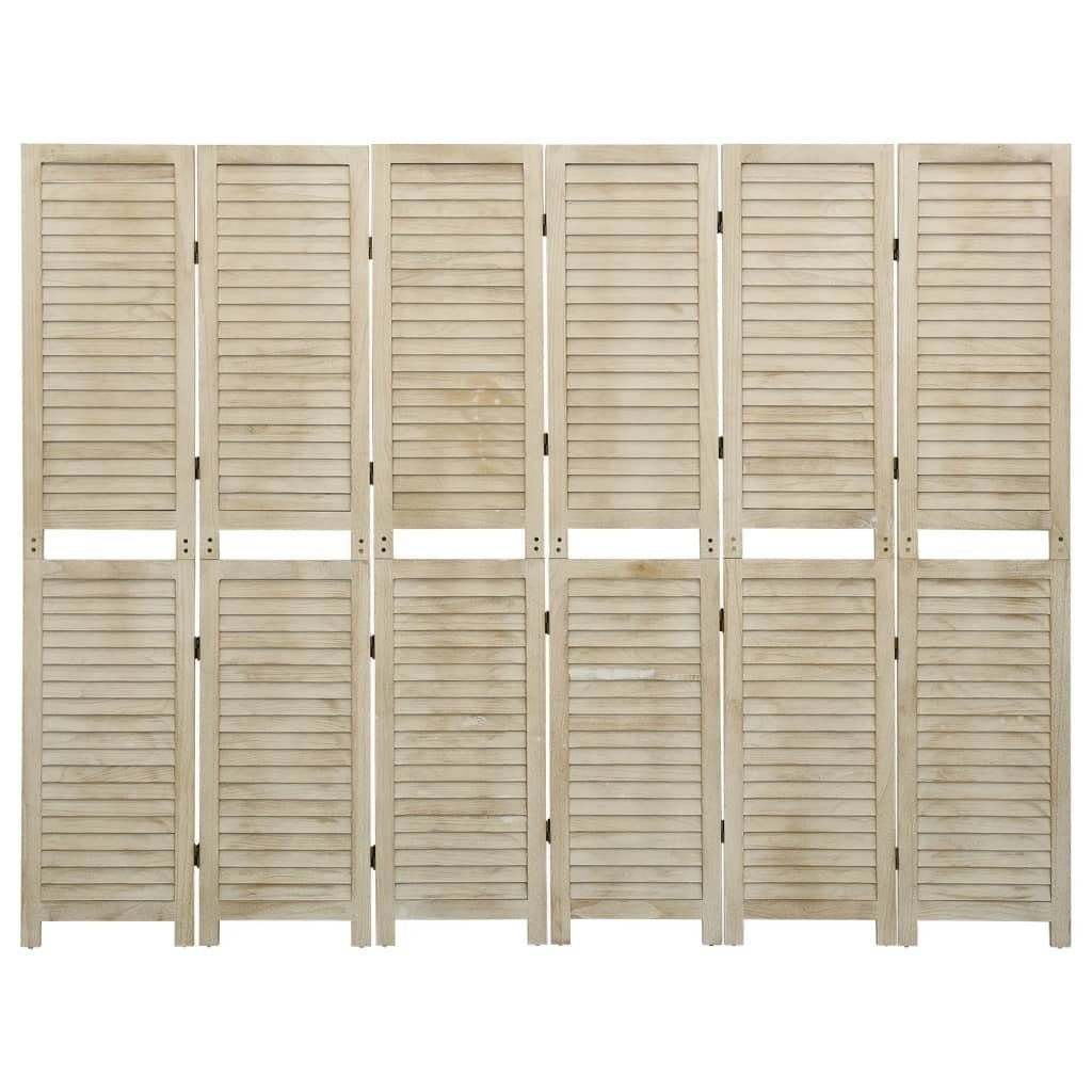 furnicato Raumteiler 6-tlg. 210x165 cm Massivholz Paulownia, 1-tlg.