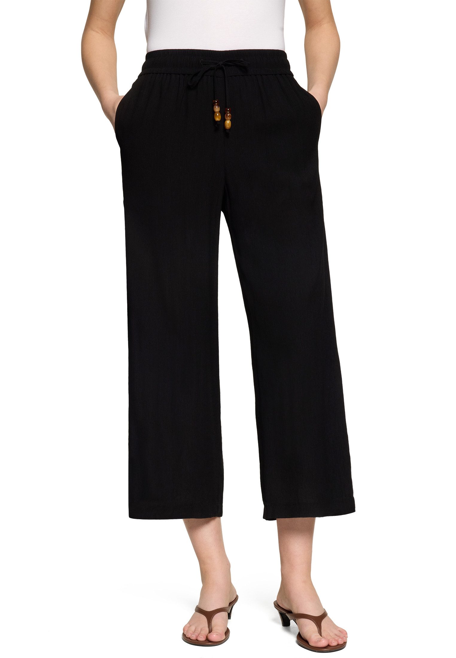 Zero Stoffhose Damen mit Bindegürtel Gürtel