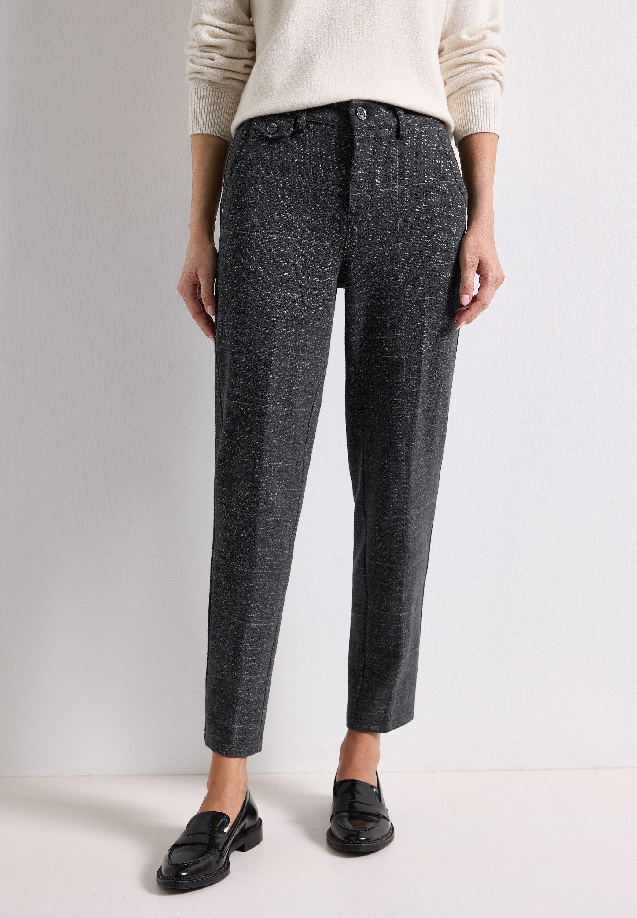 STREET ONE Stoffhose kariert