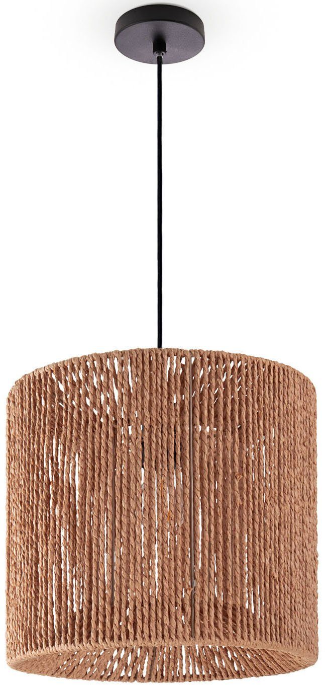 Paco Home Boho Modern Rattan ohne Leuchtmittel, Optik Wohnzimmer Hugo Ramira, E27 Pendelleuchte Schirm Esszimmer Papier