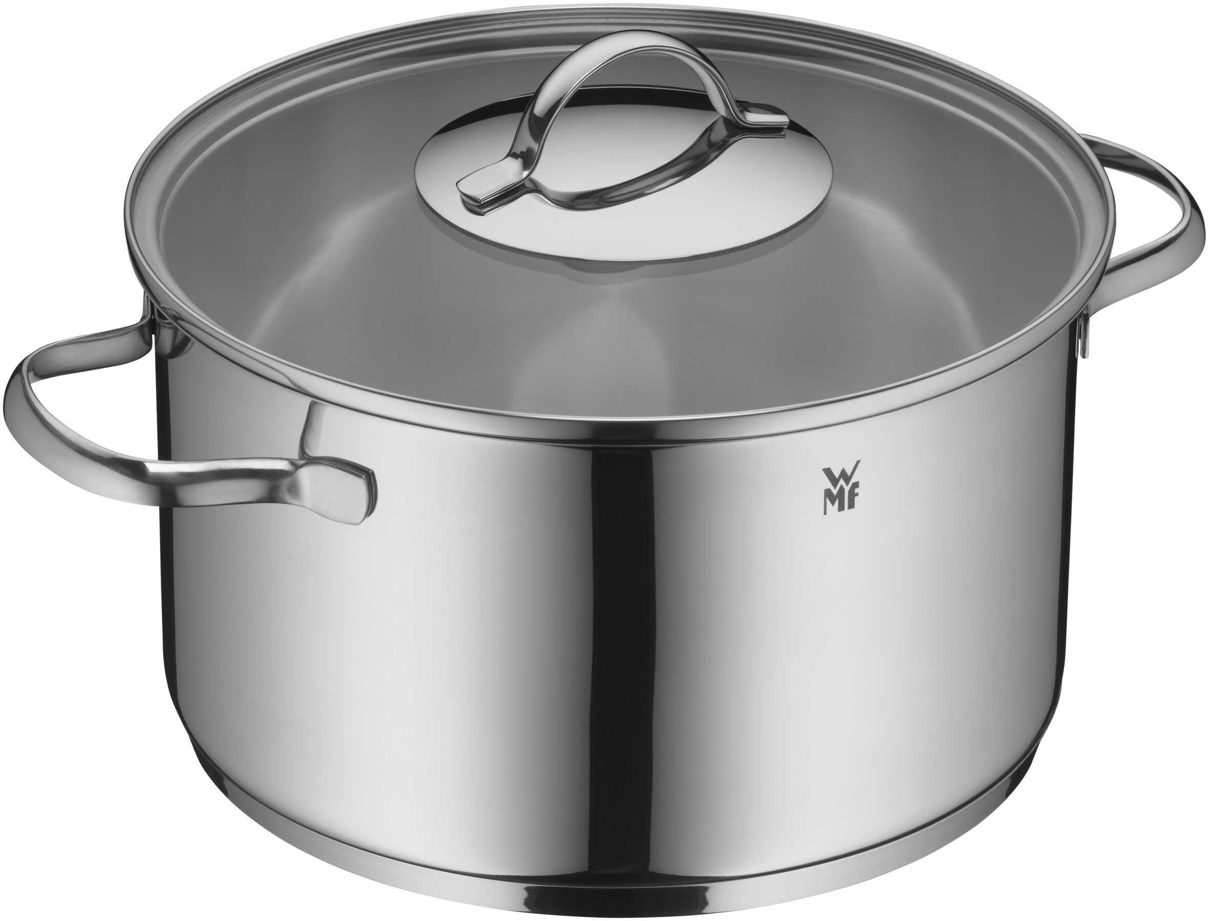 WMF Fleischtopf Aparto Kochtopf mit Deckel, 24 cm, Cromargan Edelstahl Rostfrei 18/10 (1-tlg., 24 cm), wärmereduzierende Griffe, tropffreies Ausgießen