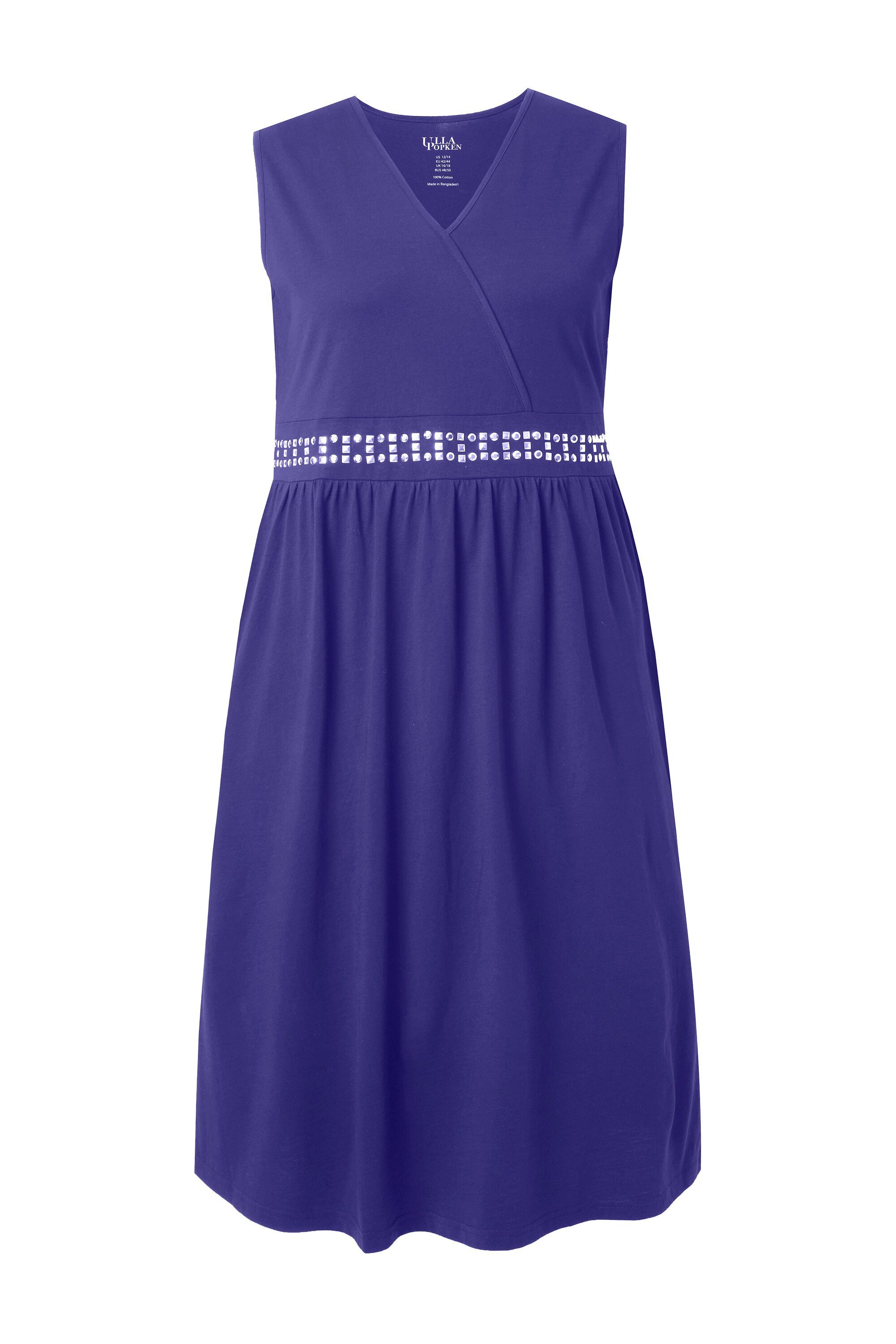 Ulla Popken Maxikleid Midikleid Stickerei Wickeloptik V-Ausschnitt