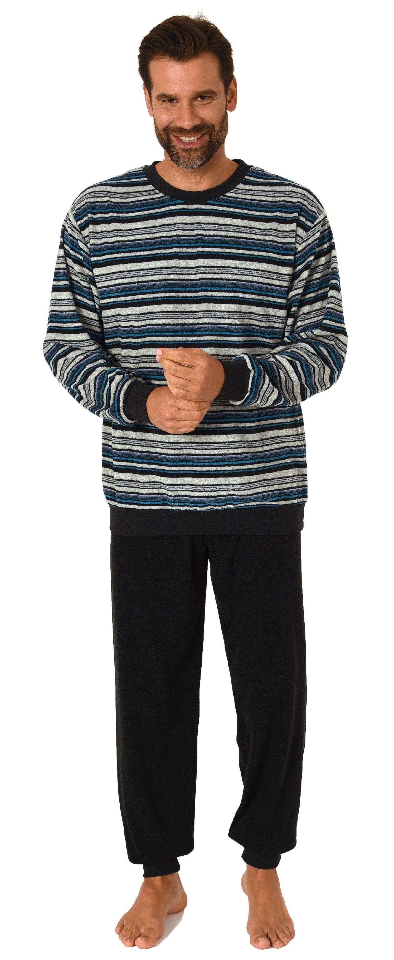 Normann Pyjama Herren Frottee Schlafanzug mit Bündchen - auch in Übergrößen günstig online kaufen