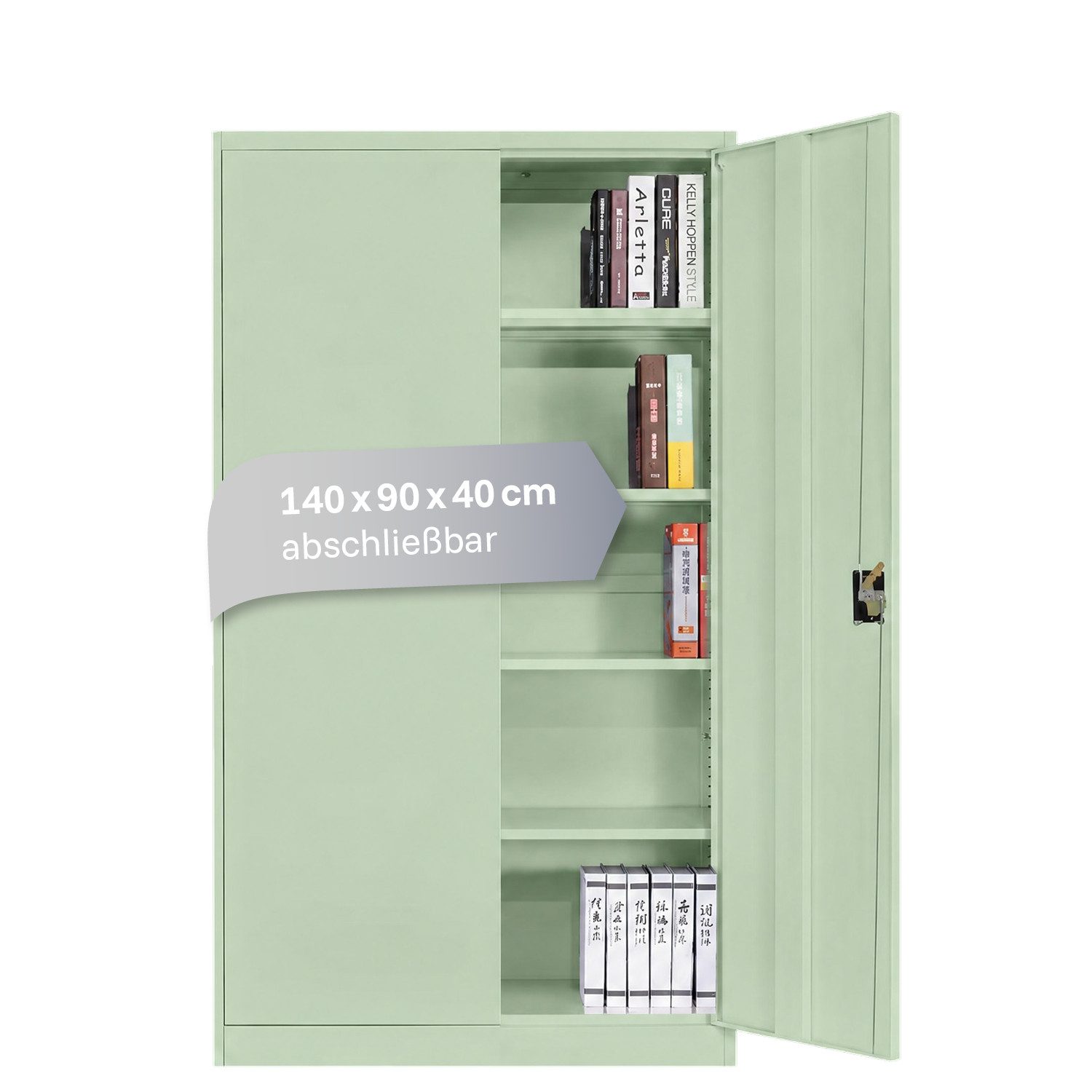 LagerZwei Aktenschrank Stahlschrank 140 x 90 x 40 cm abschließbar