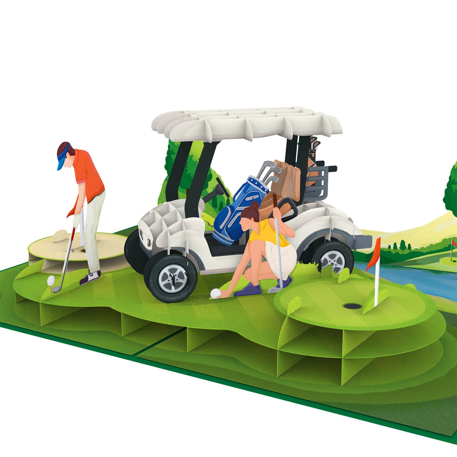 papercrush Geburtstagskarte Golf Pop-Up Karte