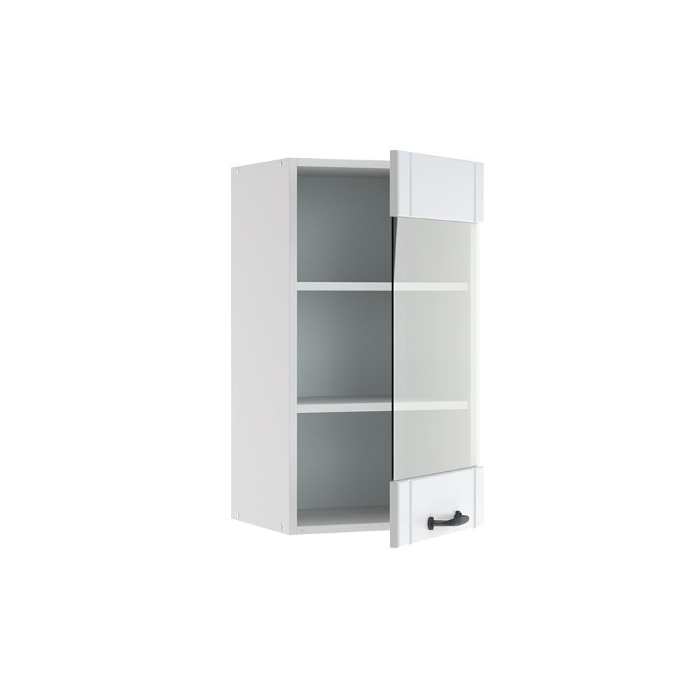 Vicco Glashängeschrank Fame-Line, Weiß Landhaus/Weiß, 40 cm (1-St)