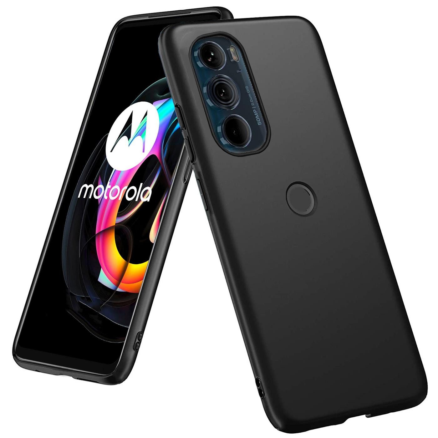 CoolGadget Handyhülle Handy Schutzhülle für Motorola Edge 30 Pro matt schwarz 6,7 Zoll, Silikon TPU Hülle Schutz Tasche Cover schlicht Slim Case