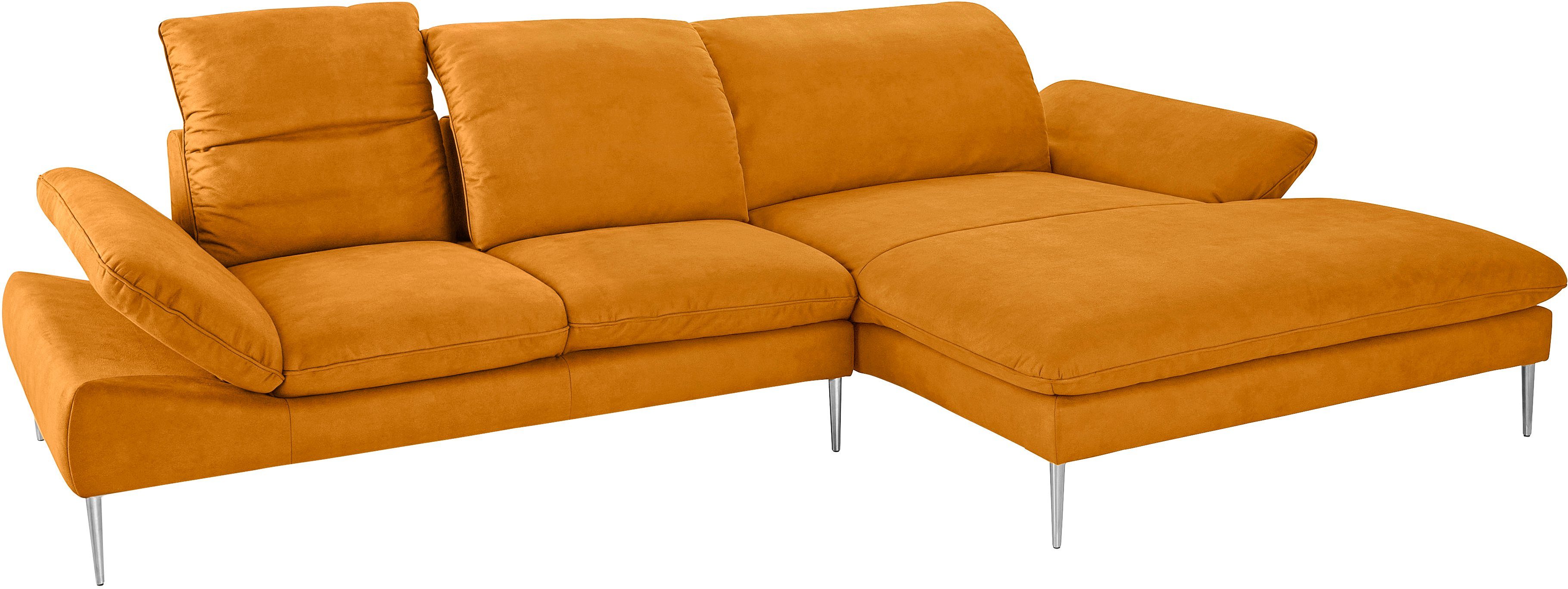 cm Ecksofa 340 mit W.SCHILLIG Chrom enjoy&MORE, Füße Breite Sitztiefenverstellung, glänzend,