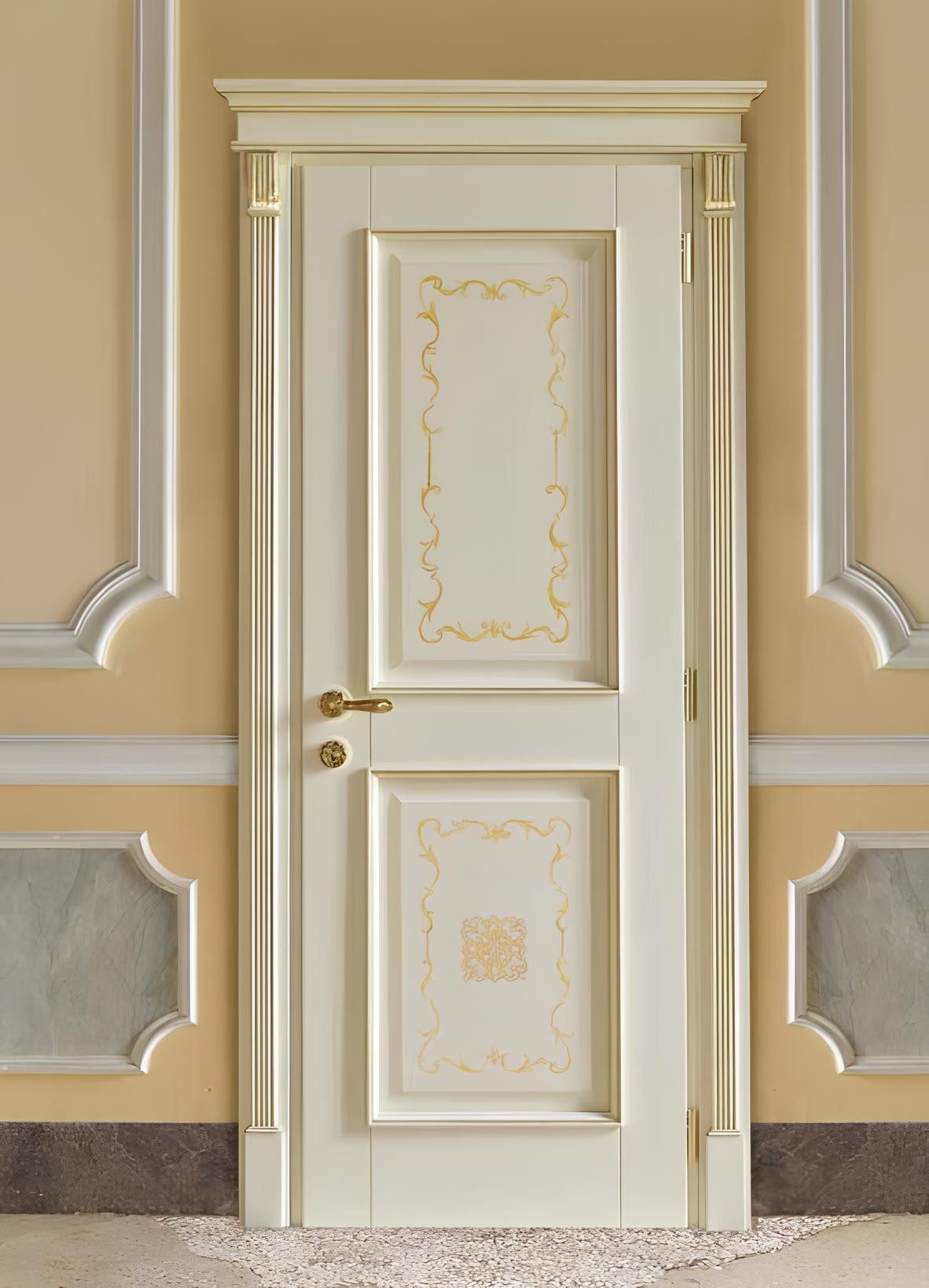 JVmoebel Zimmertür Klassische Holz Внутренние двери im Barock Rokoko Stil mit Zarge, Made in Europa