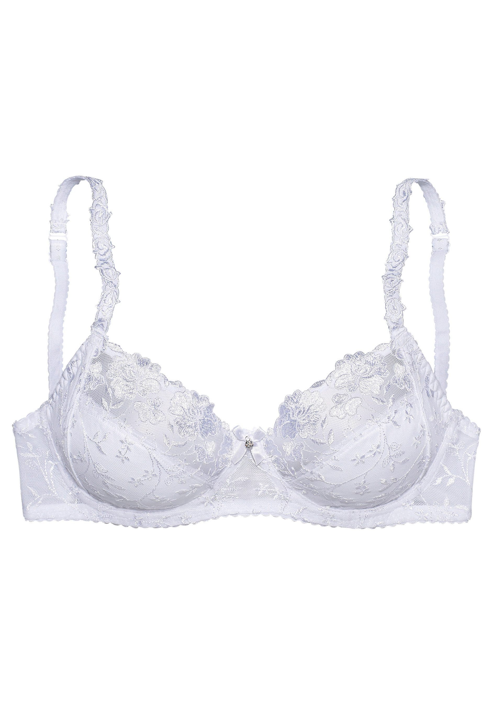Nuance by Lascana Bügel-BH, BH mit Bügel, Spitzen-BH, als Dessous-Set kombinierbar mit schöner Stickerei Spitze, Dessous, große Größen – Bild 2 von 5