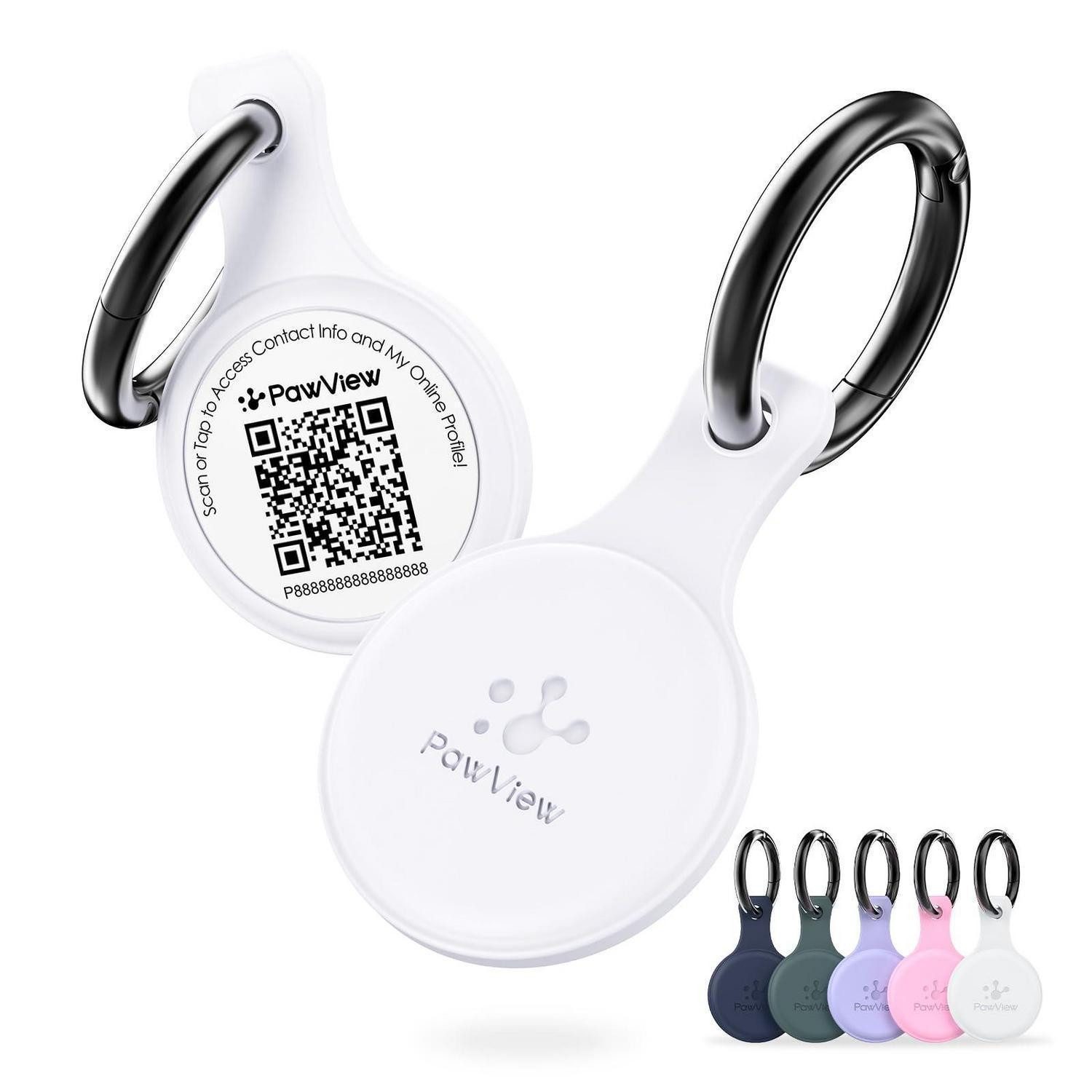 LuxusKollektion Dog Tag Anhänger Hundemarke QR NFC Adressanhänger Weiß