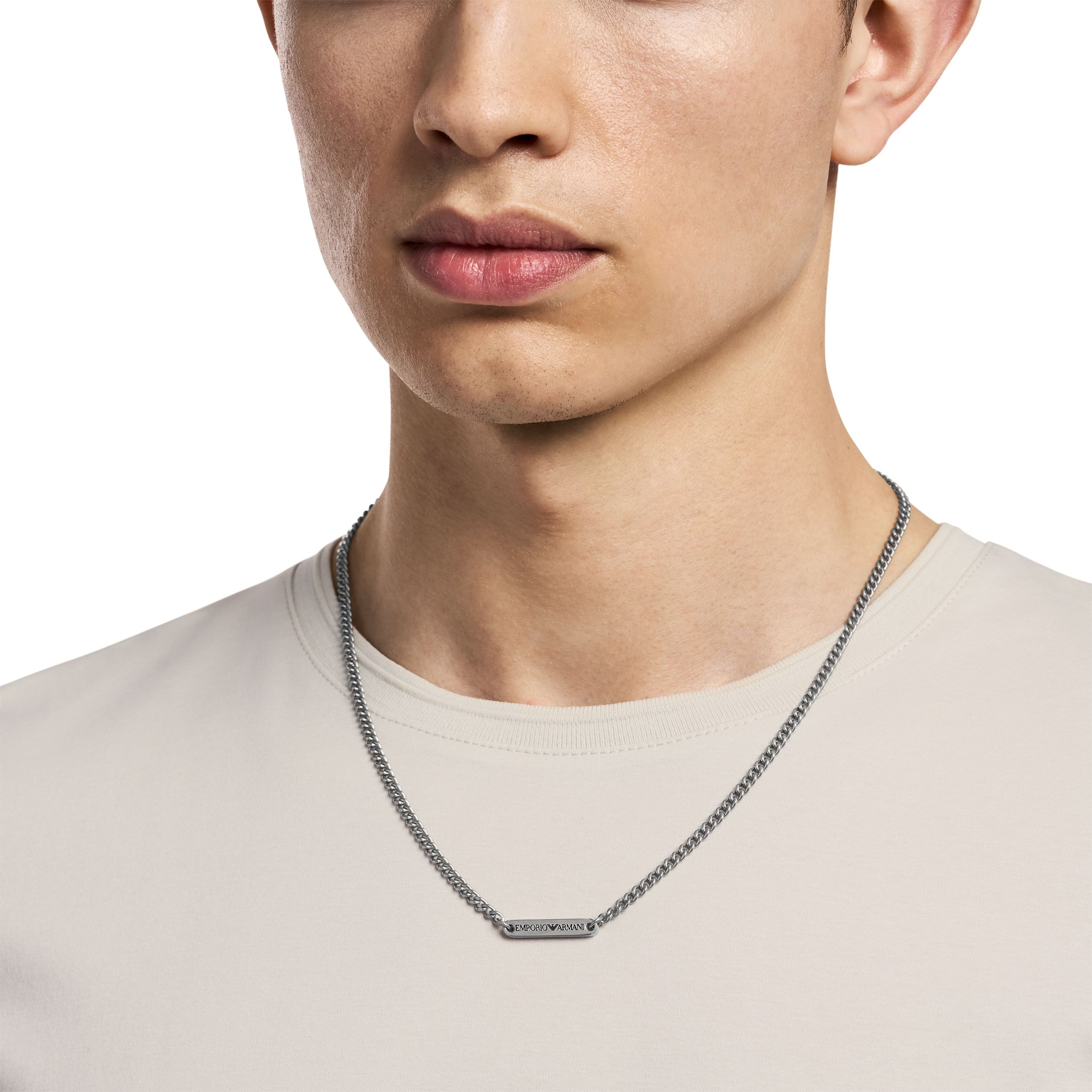 Emporio Armani Kette mit Anhänger Schmuck Geschenk Edelstahl