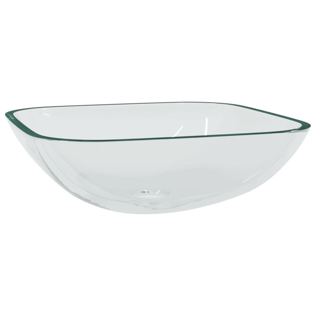 vidaXL Waschbecken Waschbecken Glas 42x42x14 cm Transparent