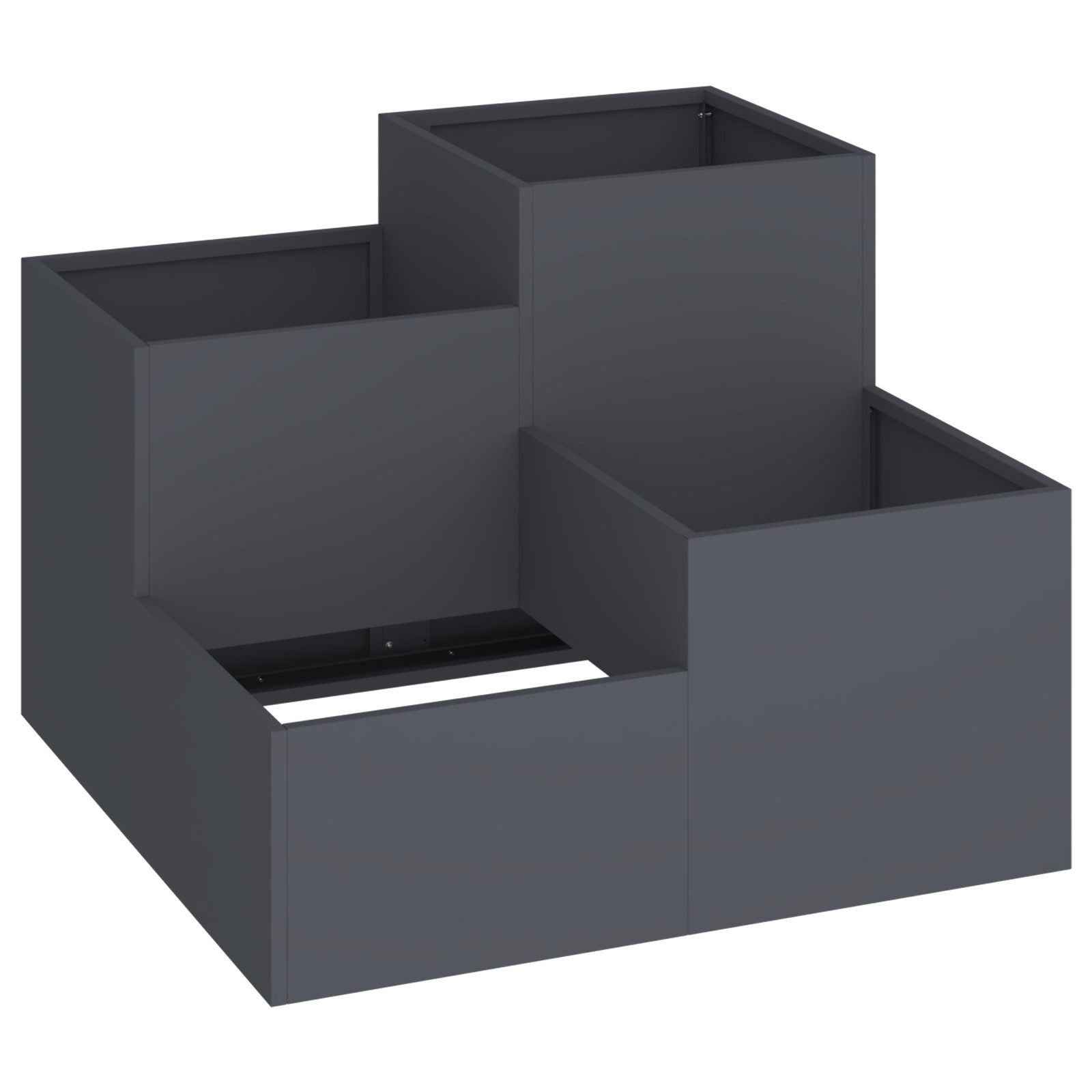 Blumentopf Pflanzkübel 100x100x60 cm Anthrazit Stahl