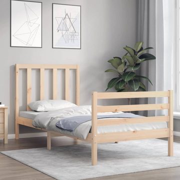 vidaXL Bett Massivholzbett mit Kopfteil 100x200 cm