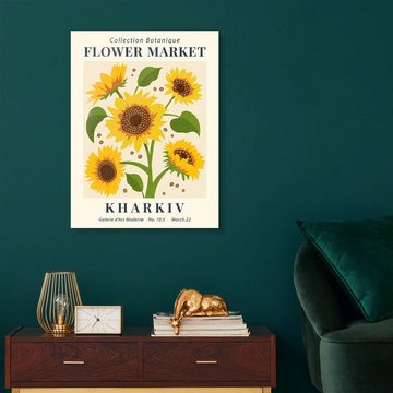 Posterlounge Acrylglasbild TAlex, Flower Market Kharkiv Sunflower, Wohnzimmer Modern Illustration