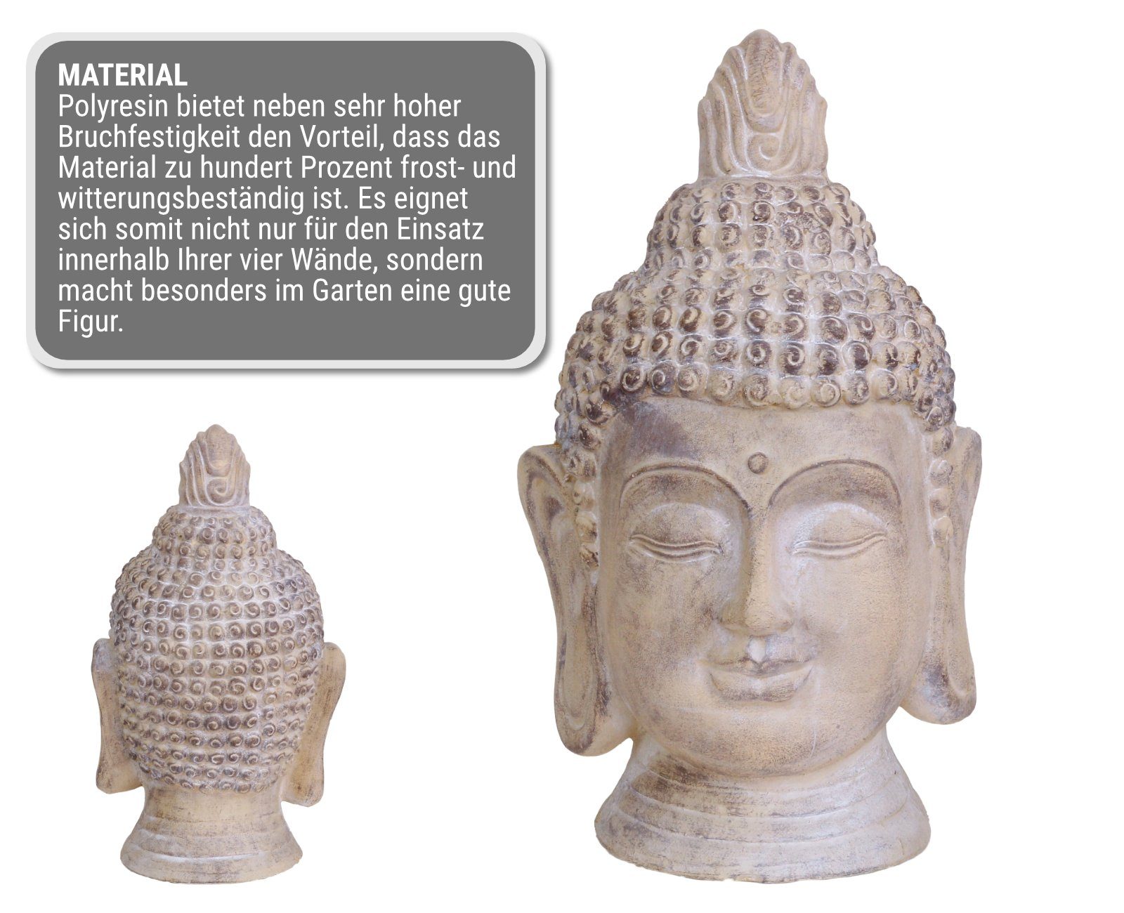 HAGO Beige Buddhafigur Feng Yoga Statue Asien Figur Skulptur Indien Meditation Buddha Deko