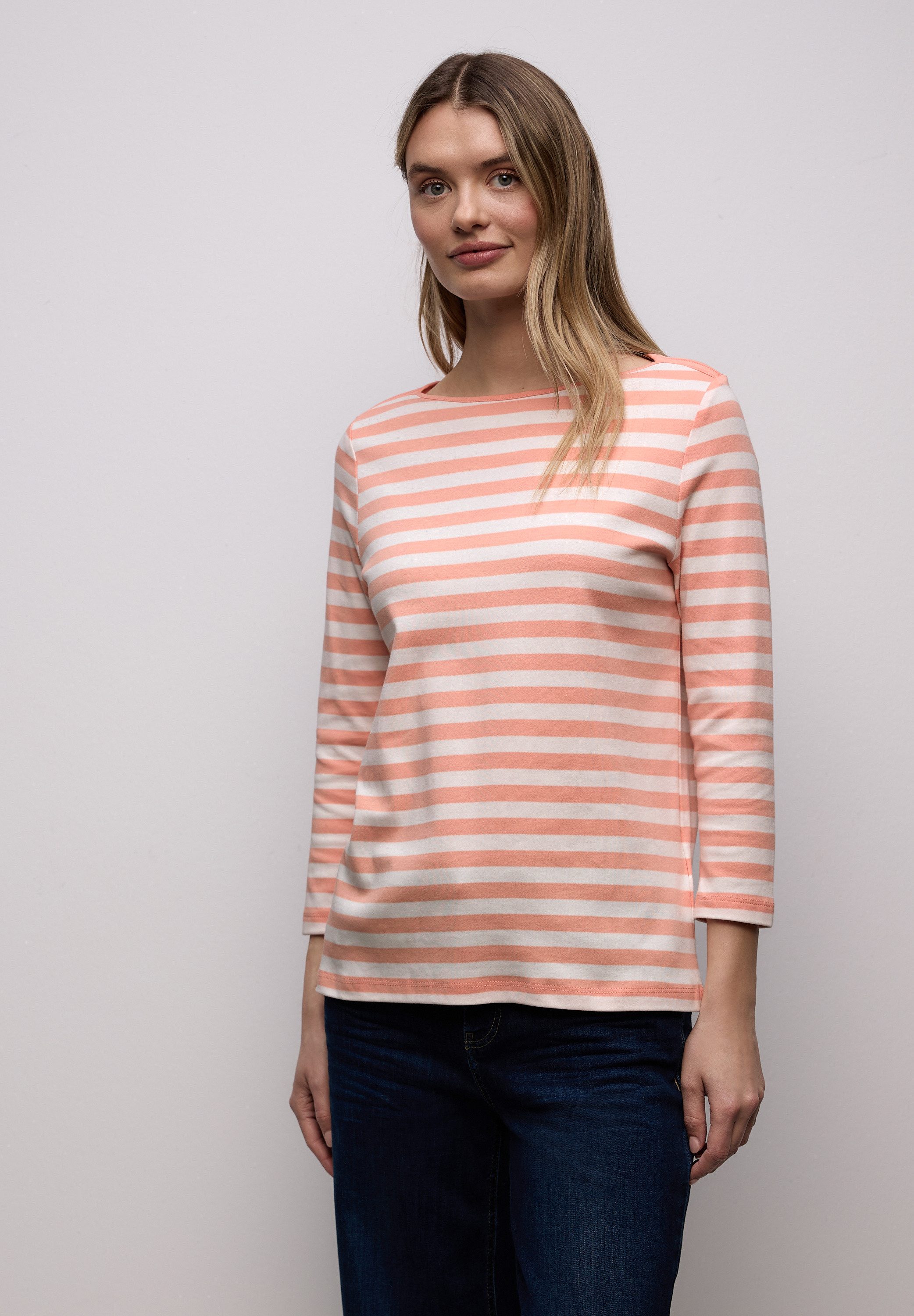 STREET ONE 3/4-Arm-Shirt aus reiner Baumwolle