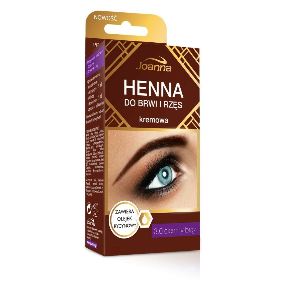 Joanna Augencreme JOANNA Henna Augenbrauen- und Wimperncreme 3.0 Dunkelbraun