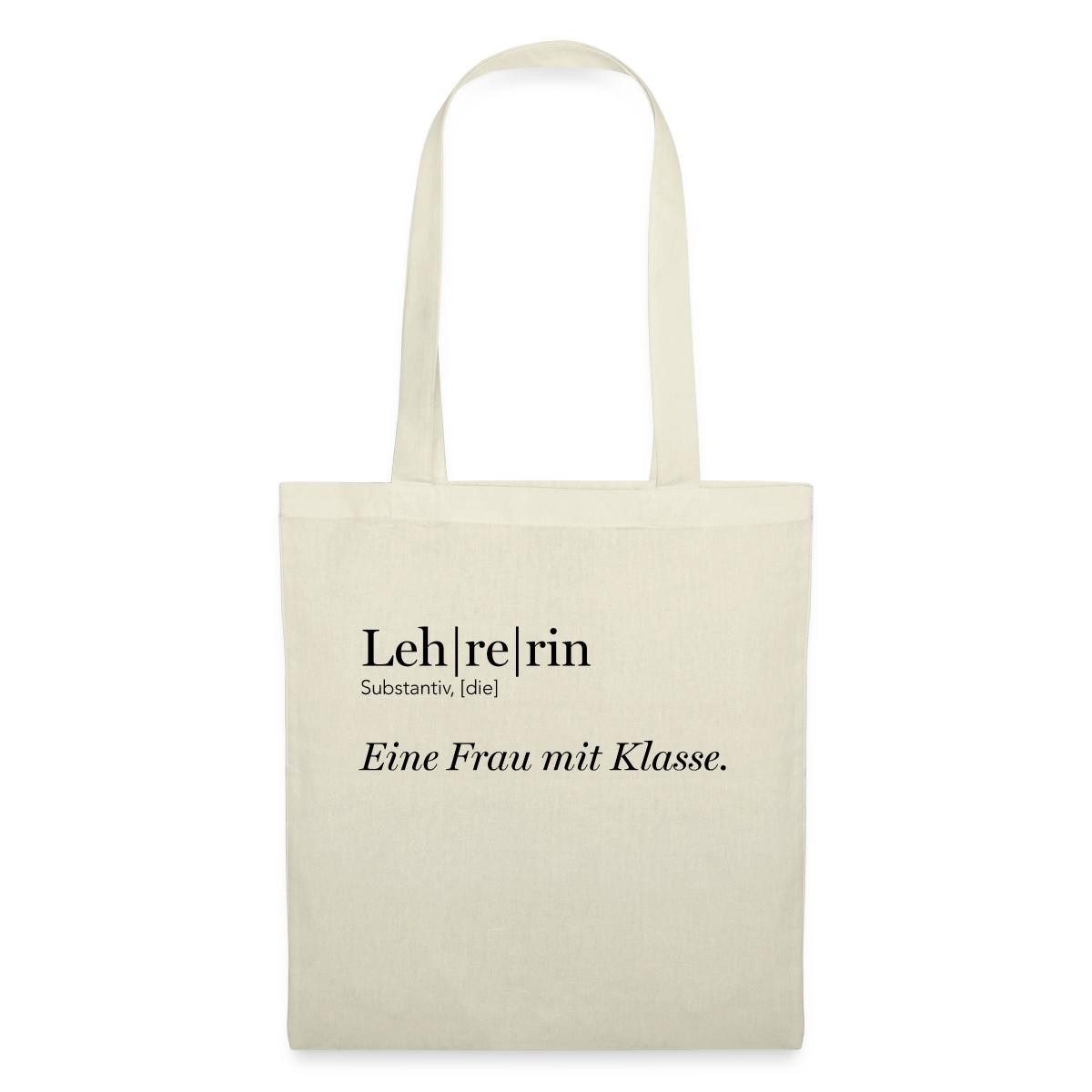 Spreadshirt Henkeltasche Lehrerin, Eine Frau Mit Klasse Stoffbeutel (1-tlg)